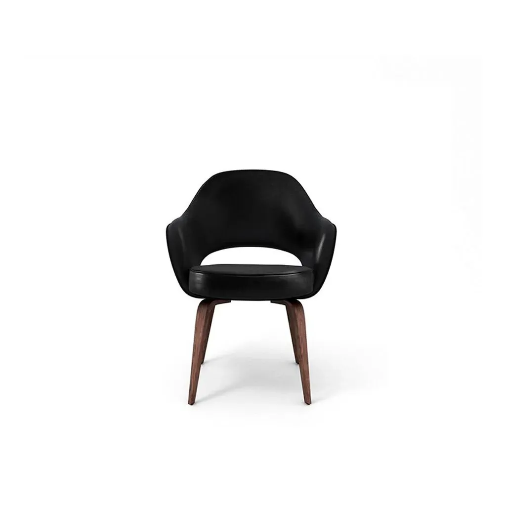 Saarinen Executive Armchair - Black, Vegan Leather, Natural Ash Legs product