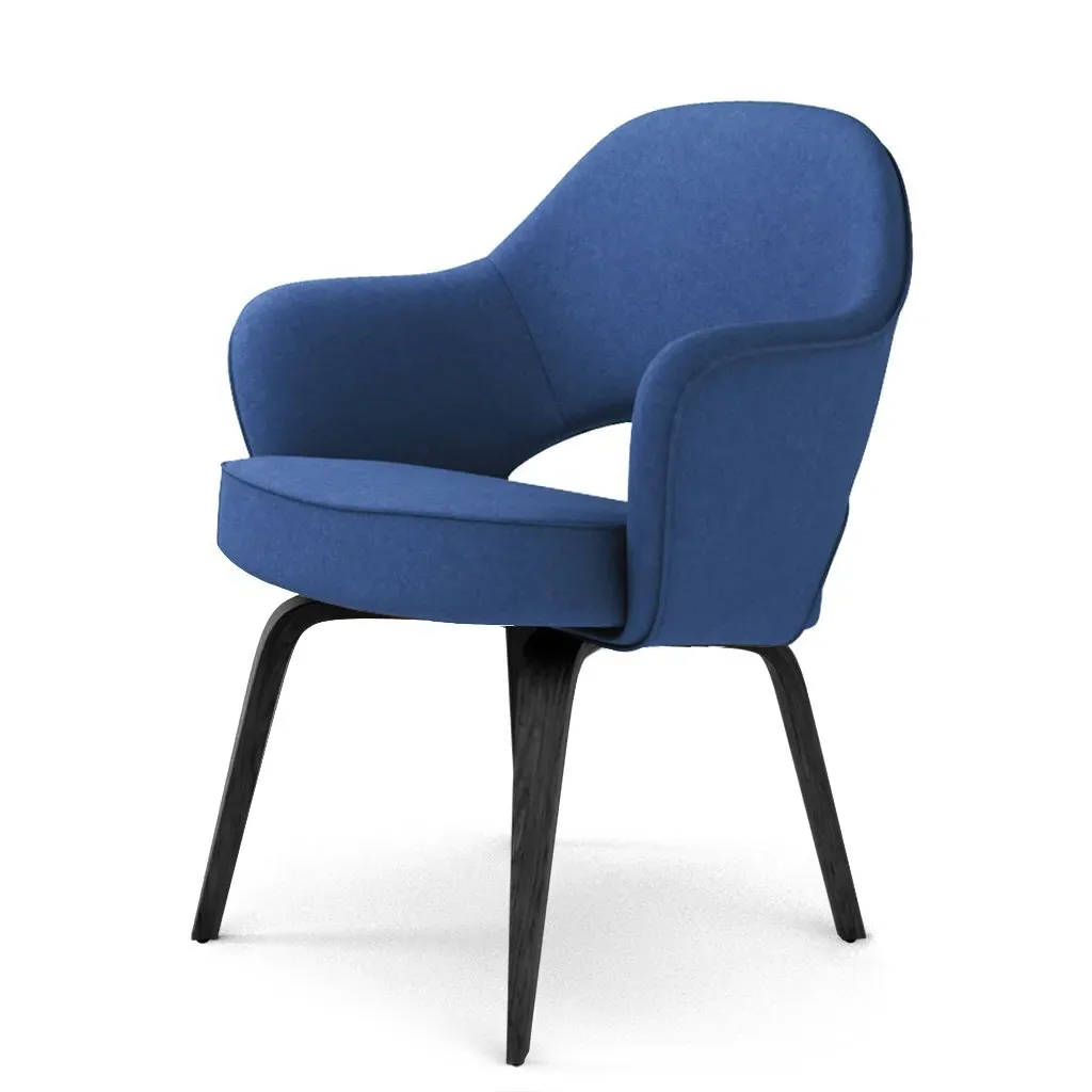 Saarinen Executive Armchair - Cobalt Blue, Cashmere, Black Stain Wood product