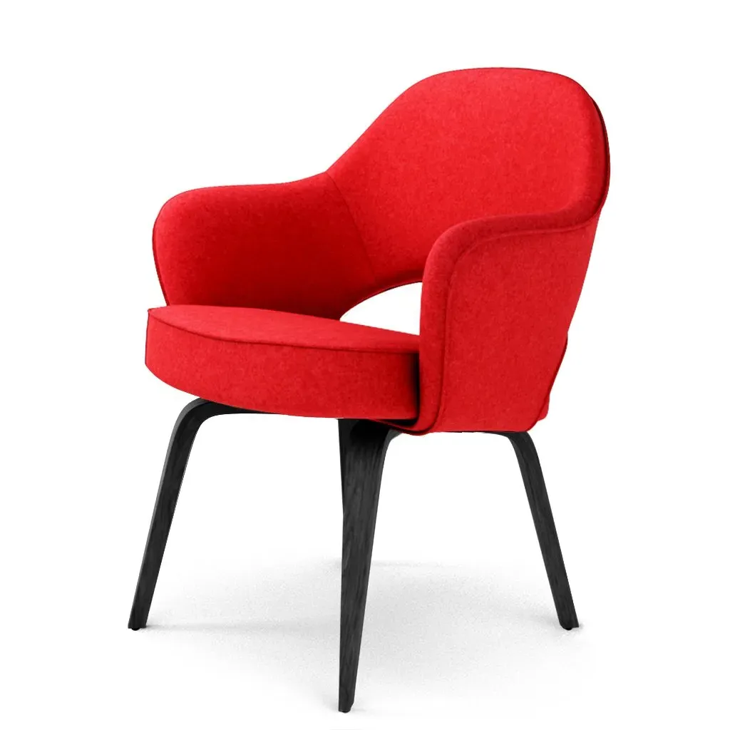 Saarinen Executive Armchair - Imperial Red Cashmere, Black Stain Wood Legs product