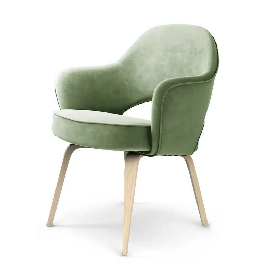 Saarinen Executive Armchair - Lime, Velvet, Natural Ash Legs product