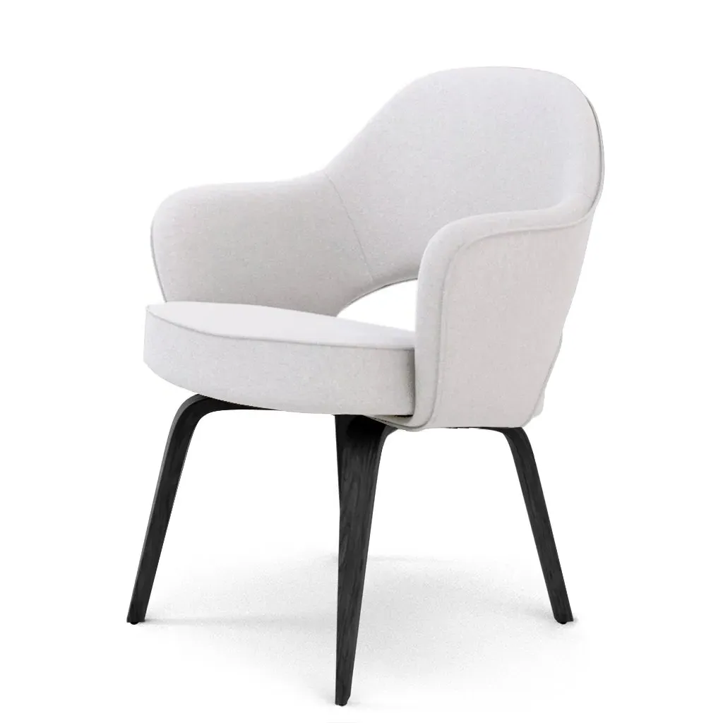 Saarinen Executive Armchair - Snow White, Cashmere / Black Stain Wood Legs product