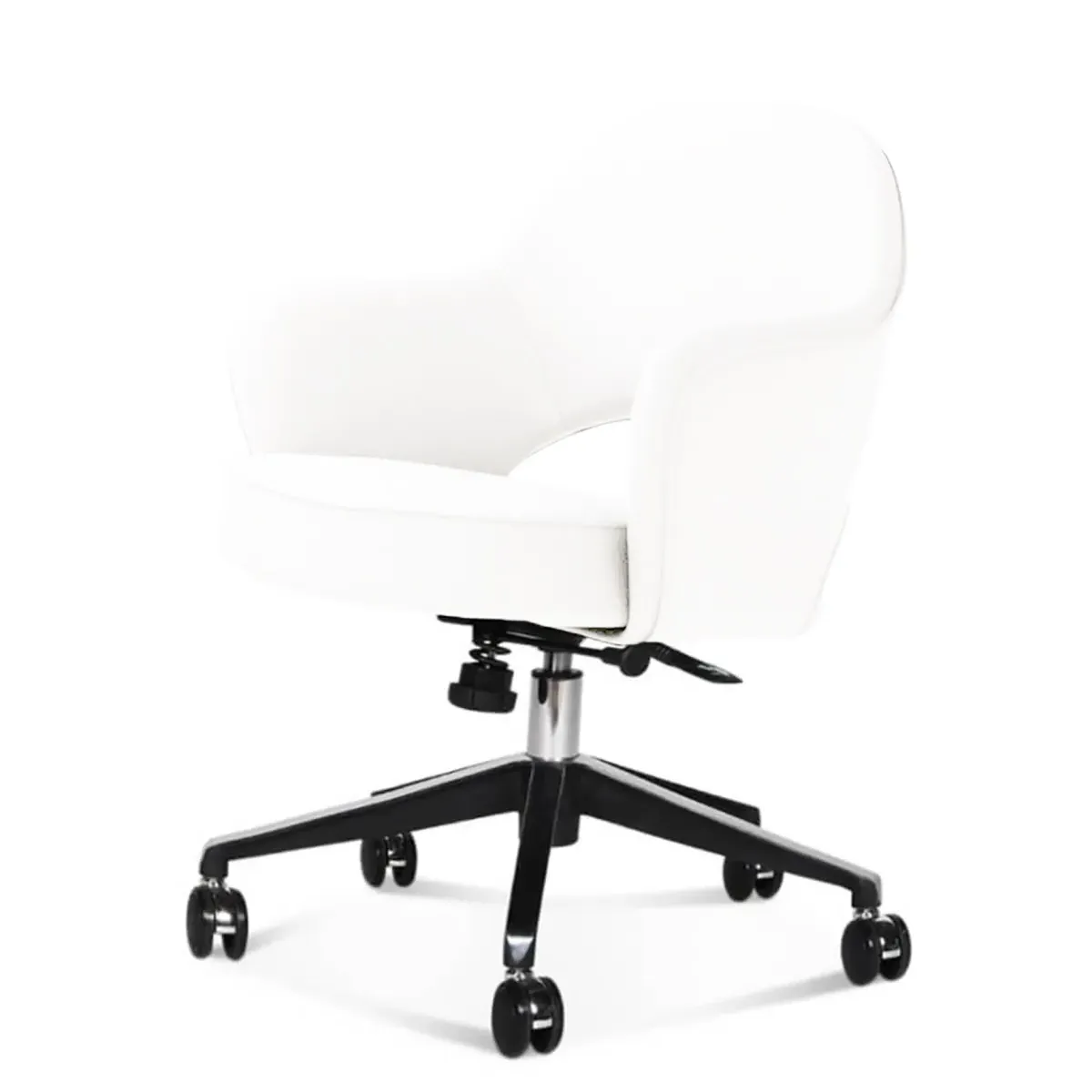 Saarinen Executive Armchair with Casters - White, Vegan Leather product