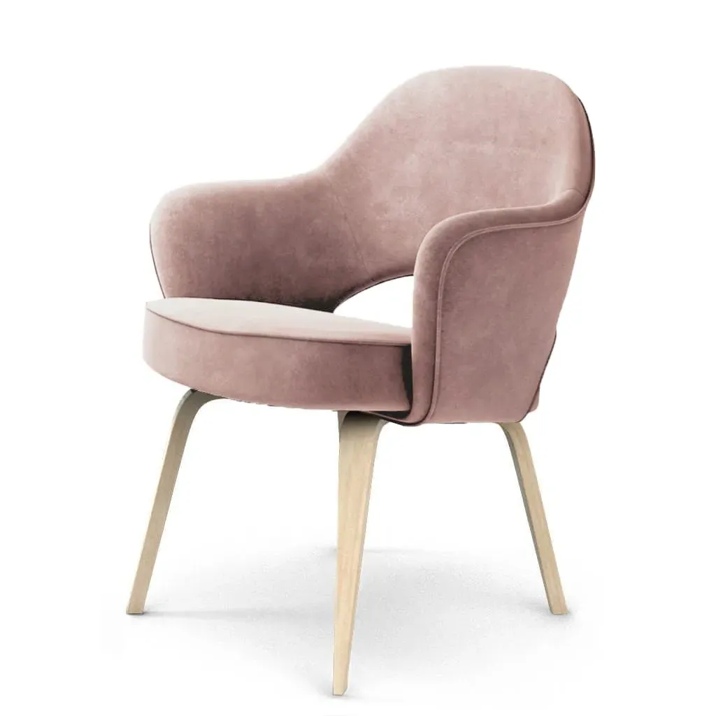Saarinen Executive Armchair Wood Legs - Blossom, Velvet product