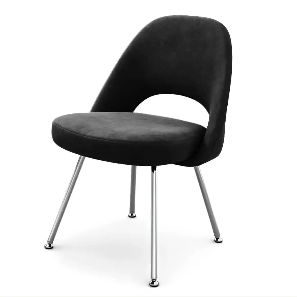 Saarinen Executive Side Chair - Black, Chenille product