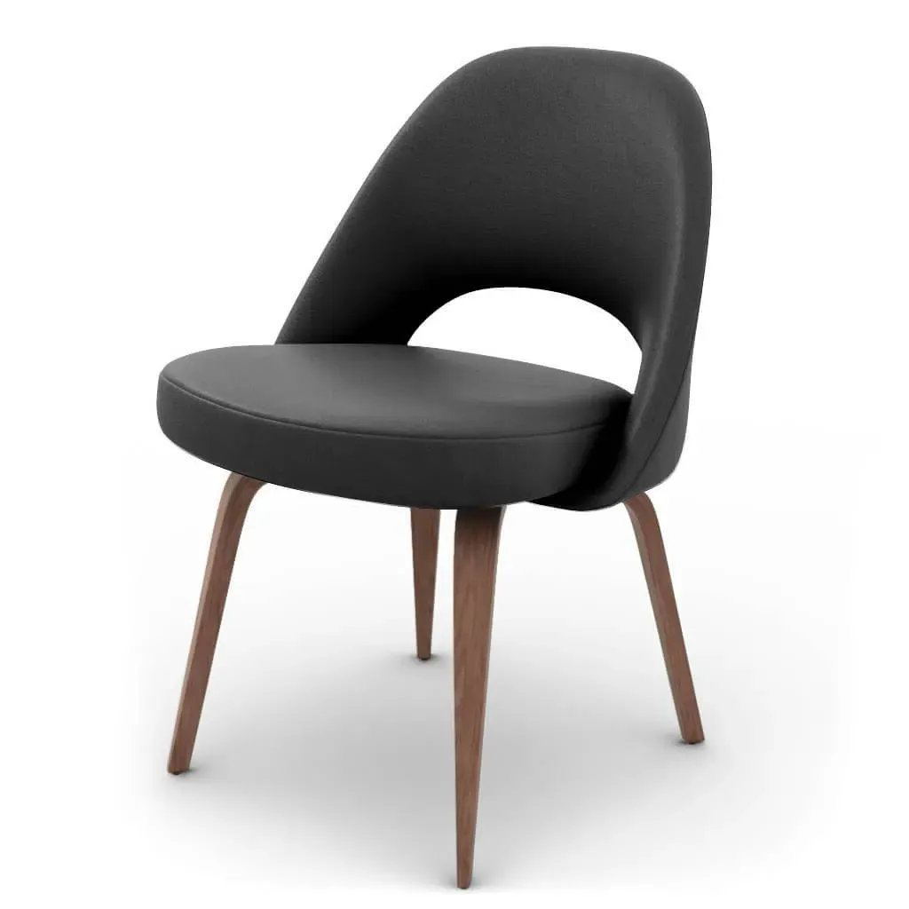 Saarinen Executive Side Chair - Black, Top Grain Leather product