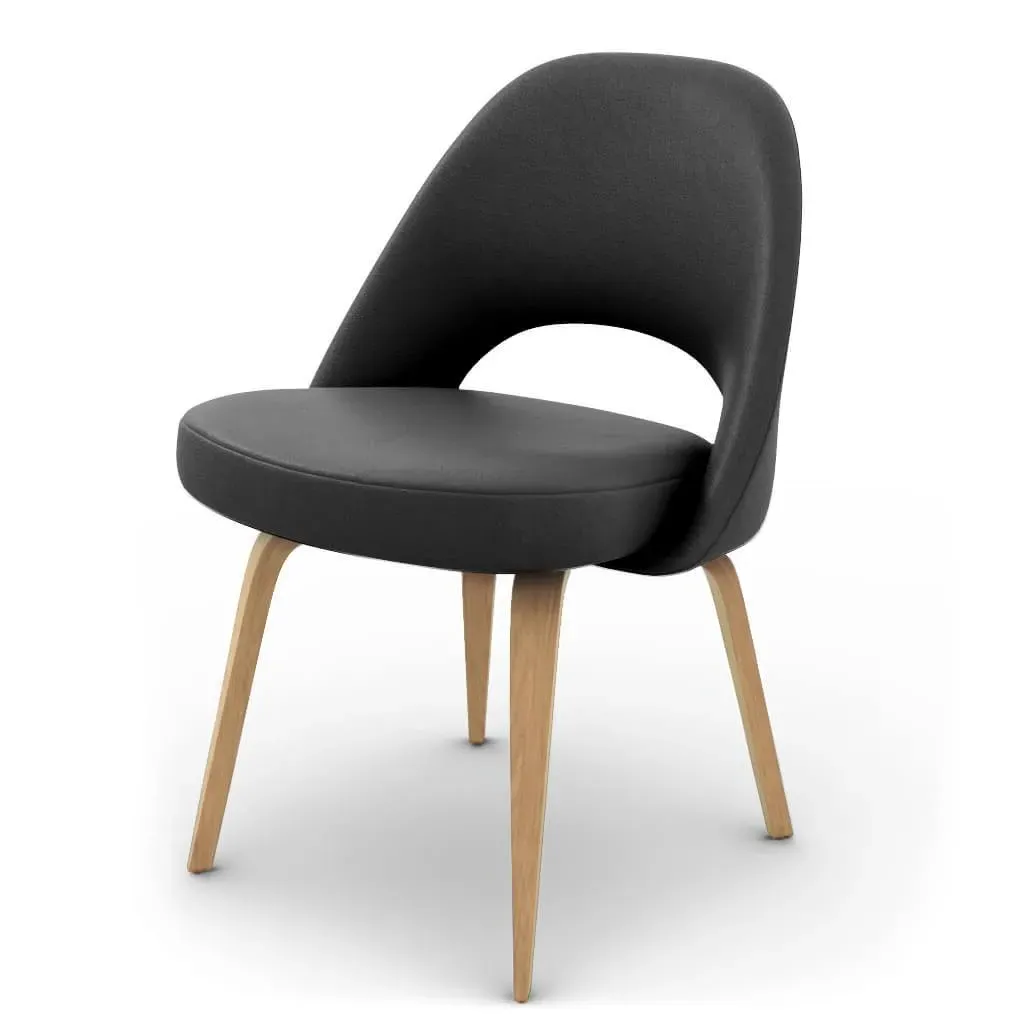 Saarinen Executive Side Chair - Black, Top Grain Leather product
