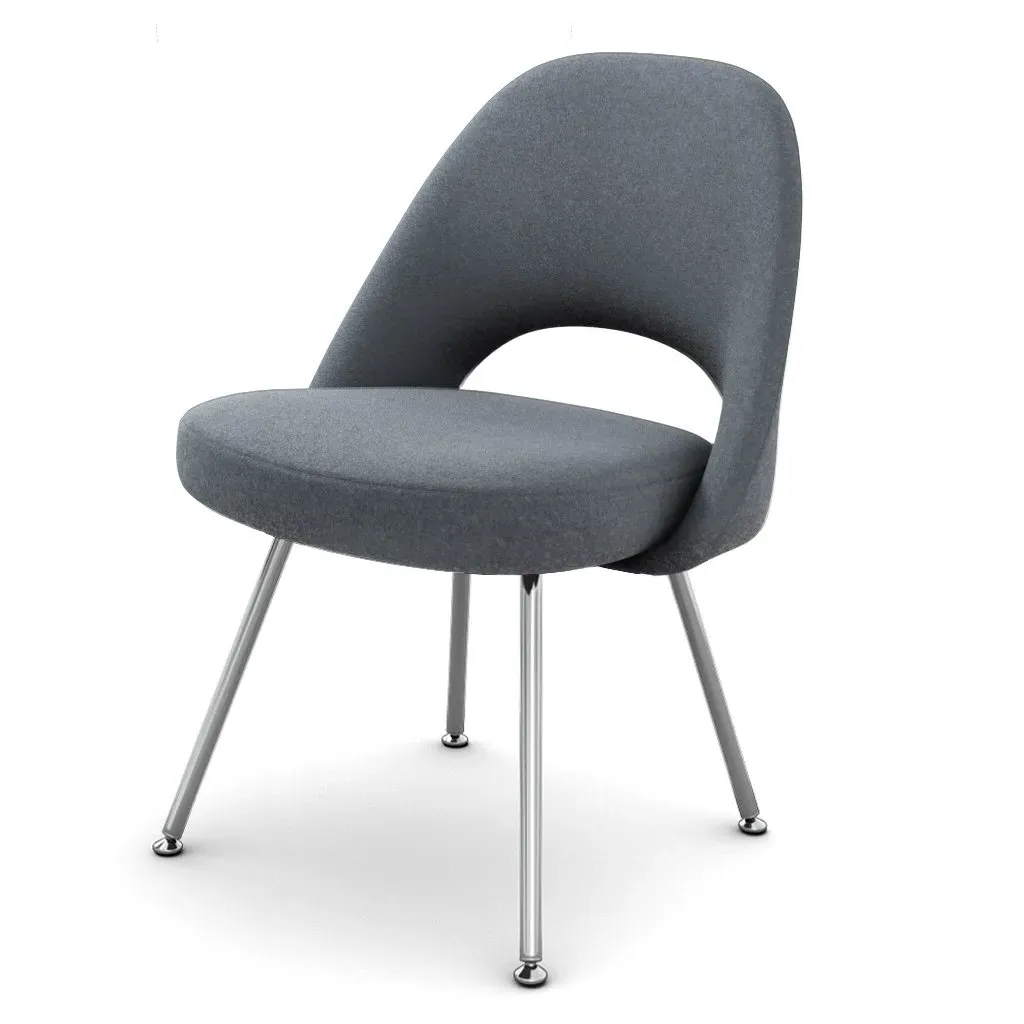 Saarinen Executive Side Chair - Cashmere-Blue Grey, Steel product