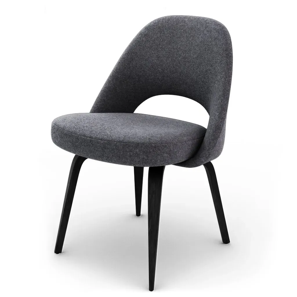 Saarinen Executive Side Chair - Cashmere-Granite Dark Grey, Black Stain product