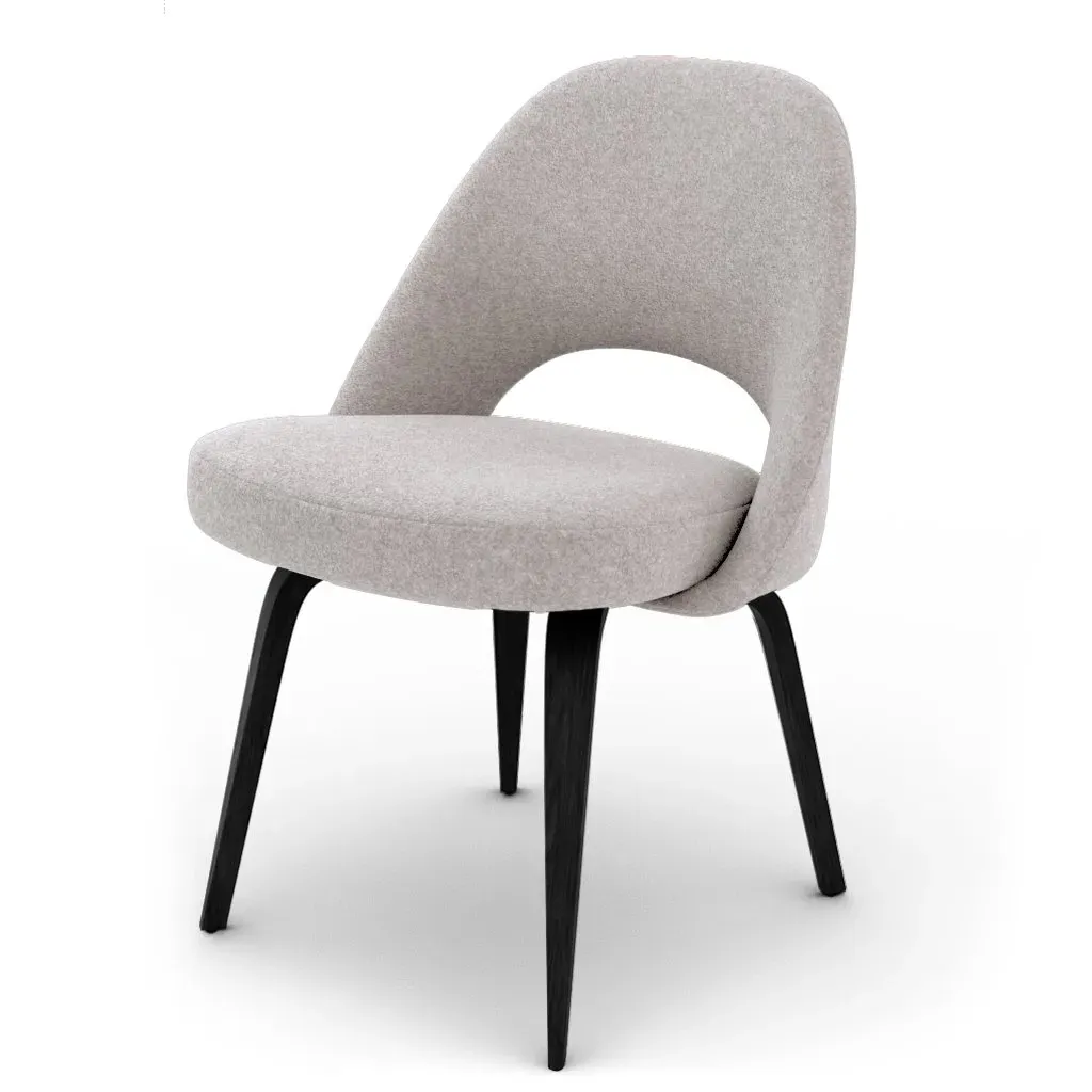 Saarinen Executive Side Chair - Cashmere-Wheat Grey, Wood Legs product