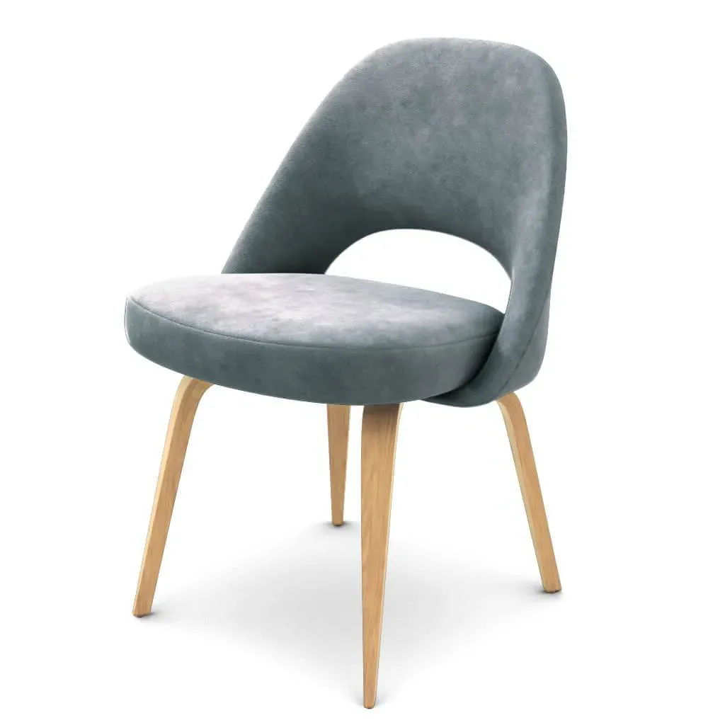 Saarinen Executive Side Chair - Cerulean Blue, Chenille product
