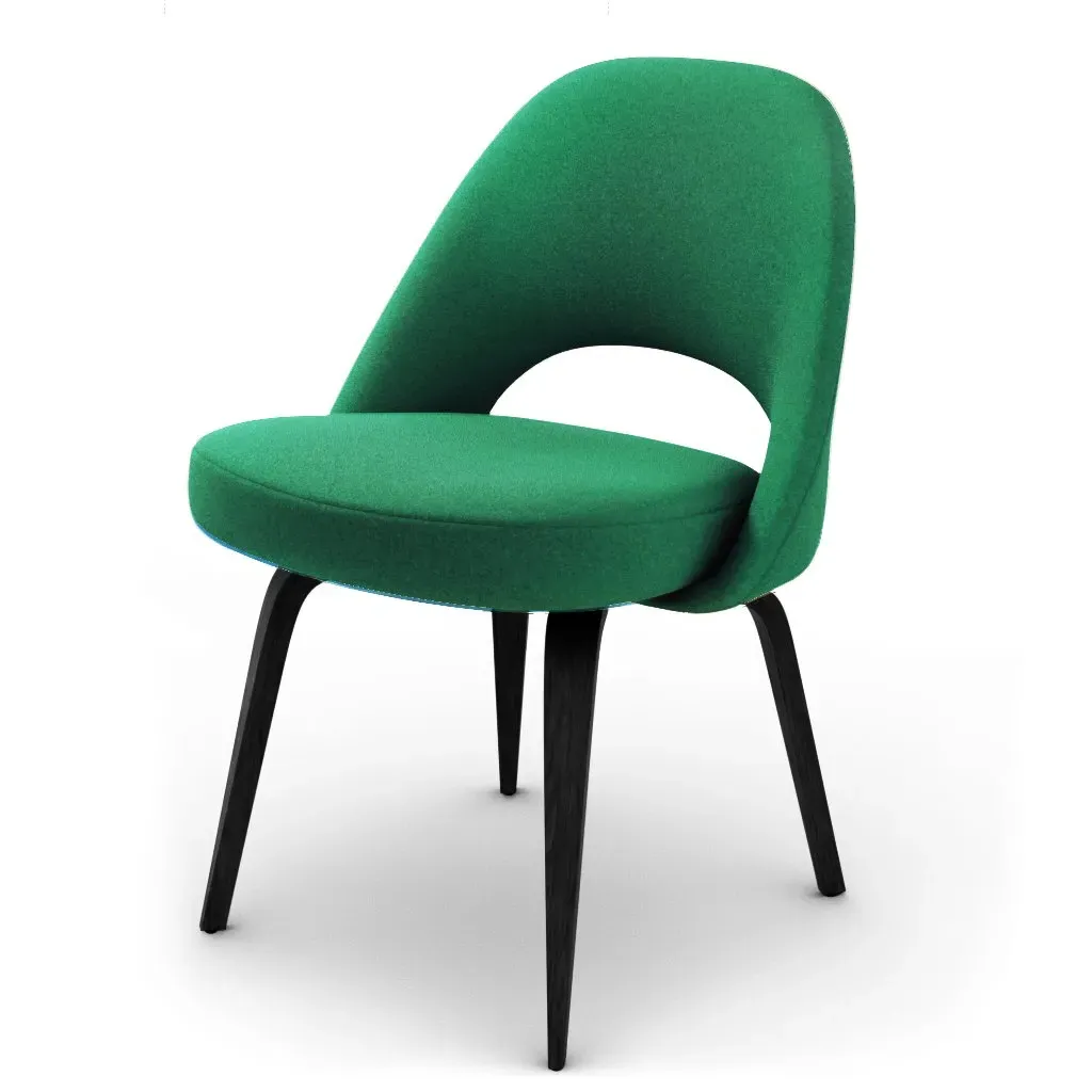 Saarinen Executive Side Chair - Wood Legs, Cashmere-Pine Green product