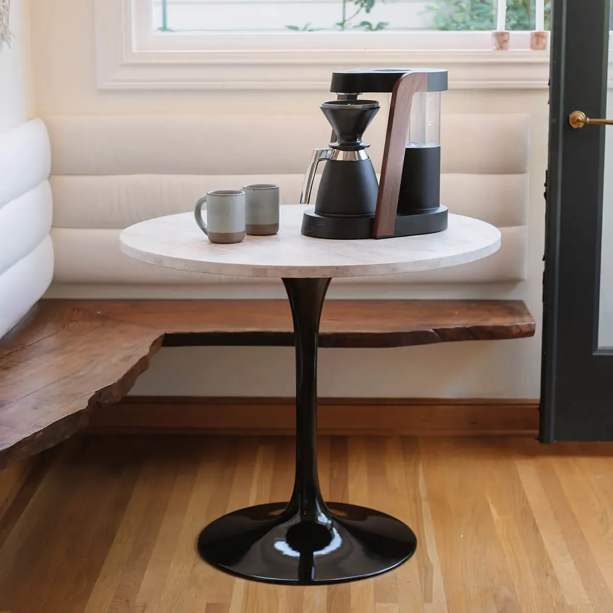 Tulip Round Dining Table Base - Black, Cast Aluminum product