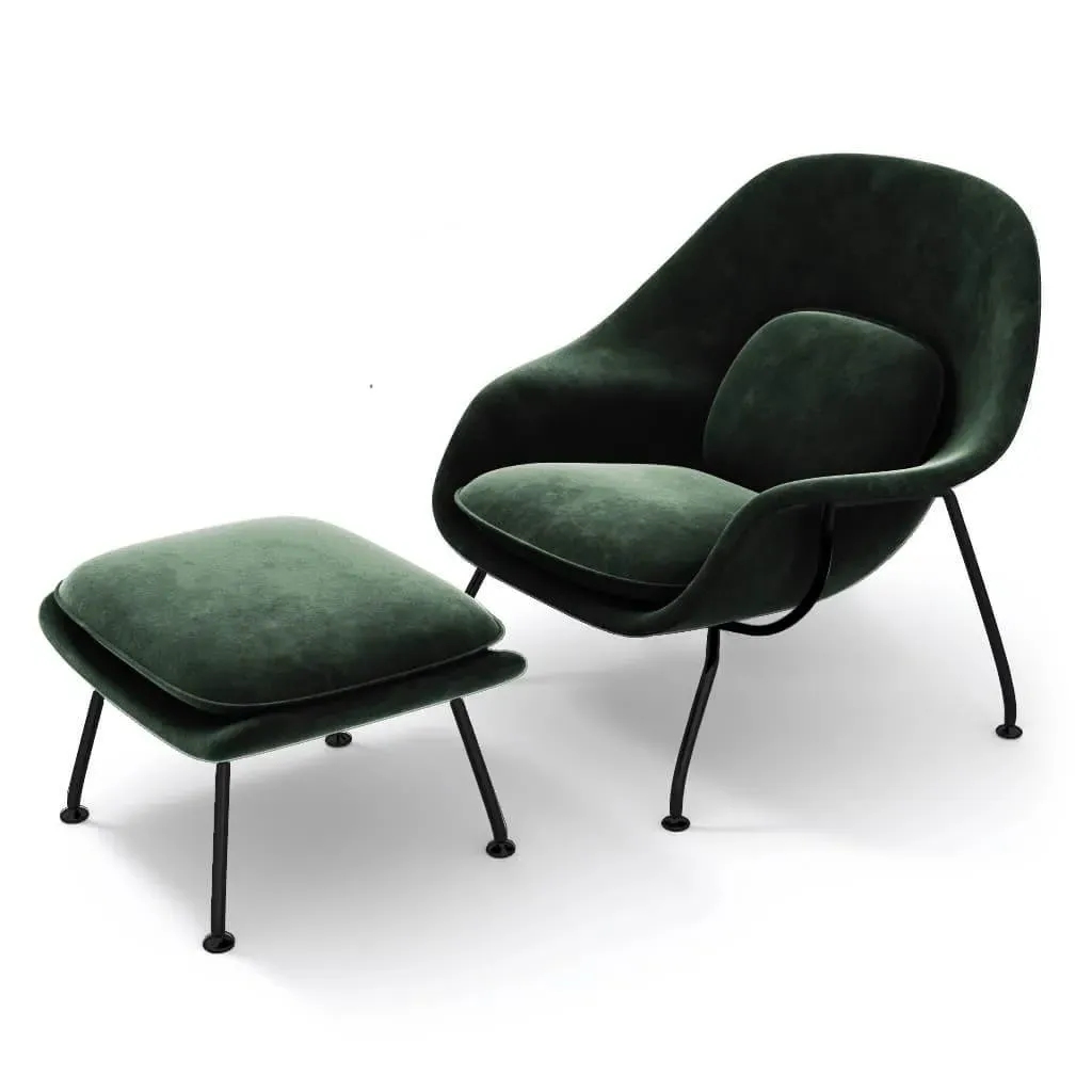 Womb Chair & Ottoman - Evergreen, Chenille product