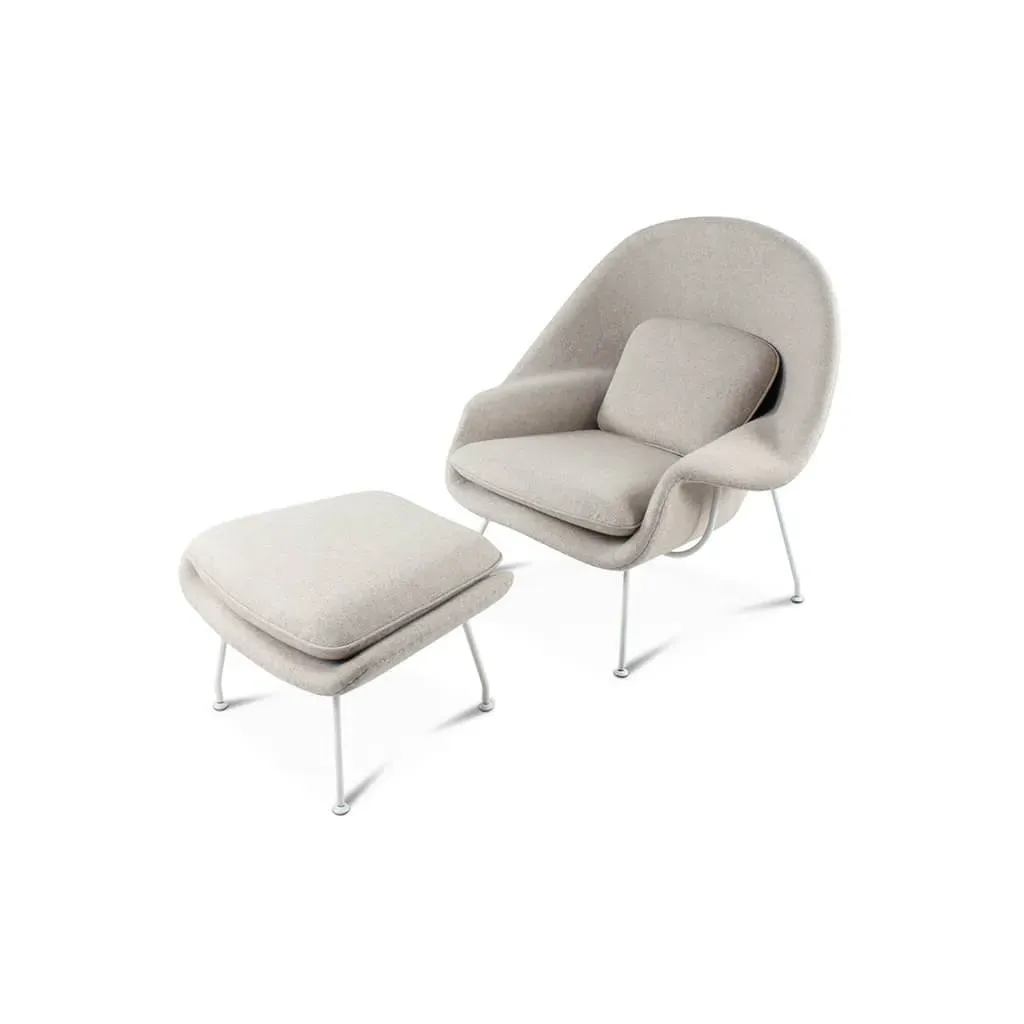 Womb Chair & Ottoman - Obsidian Black, Vegan Leather product