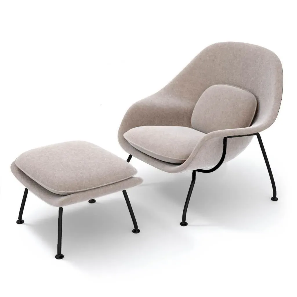 Womb Chair & Ottoman - Wheat Grey, Cashmere product