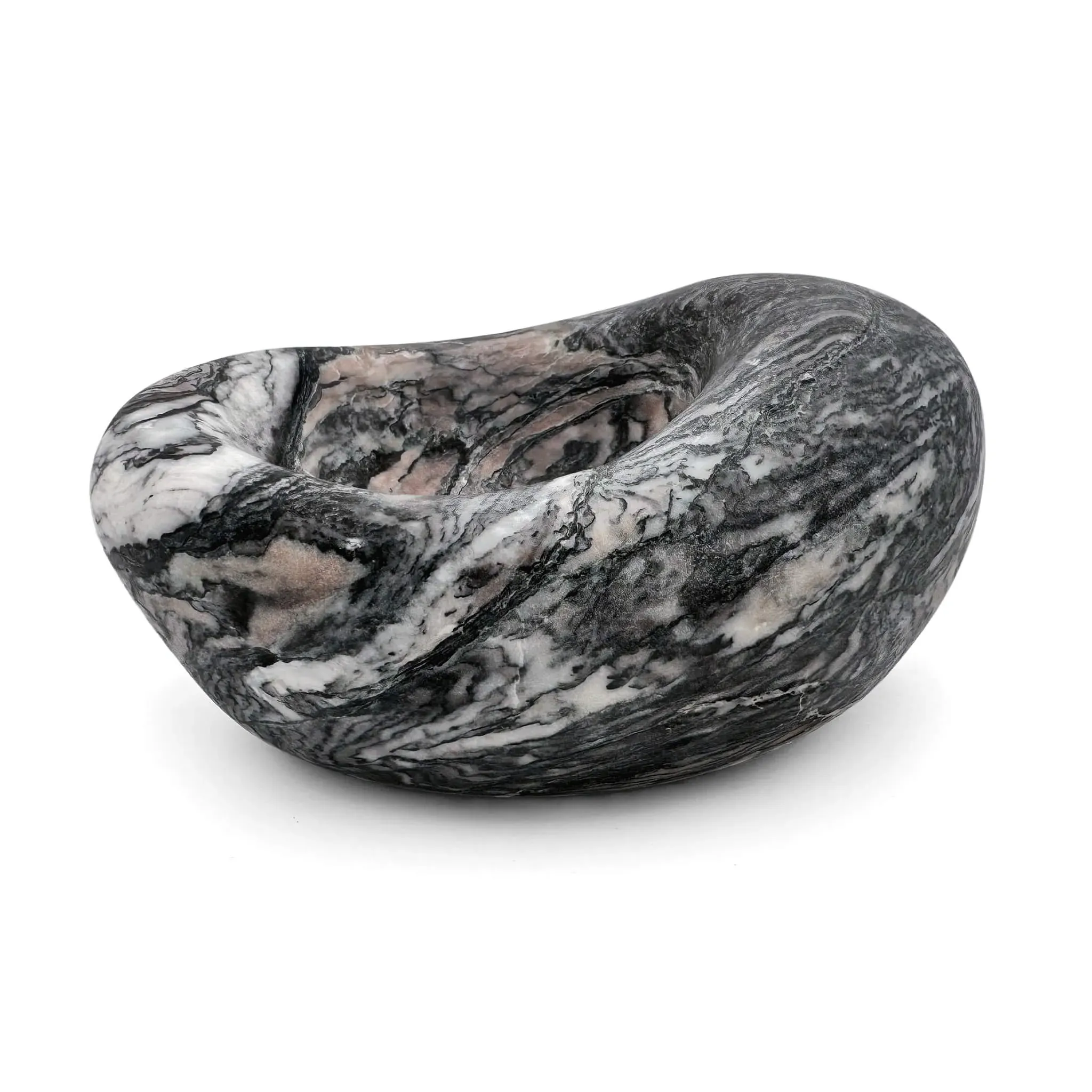 Abe Small Bean Marble Decorative Bowl - Rosso Luana product