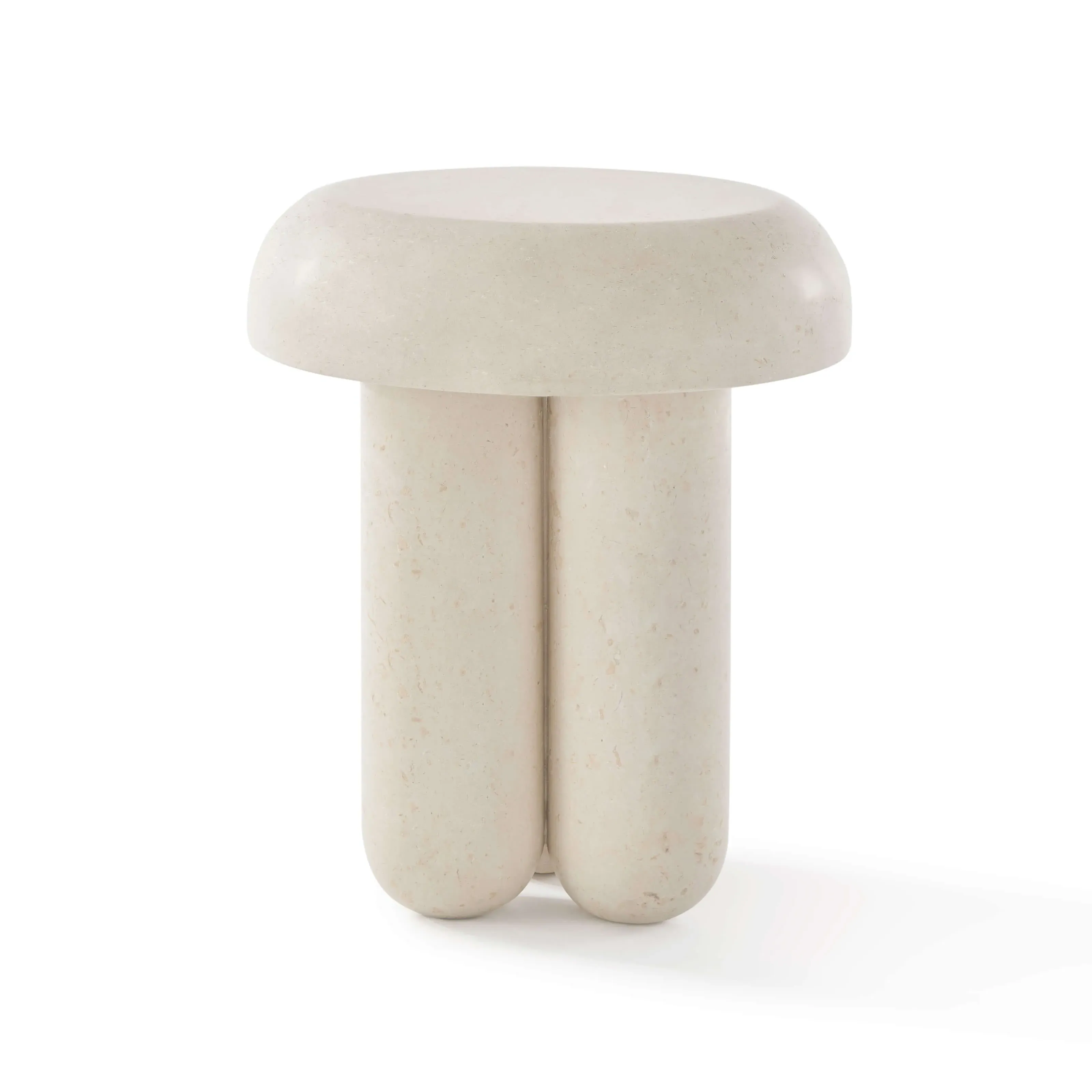Alma Round Side Table with Pedestal Base - Limestone product