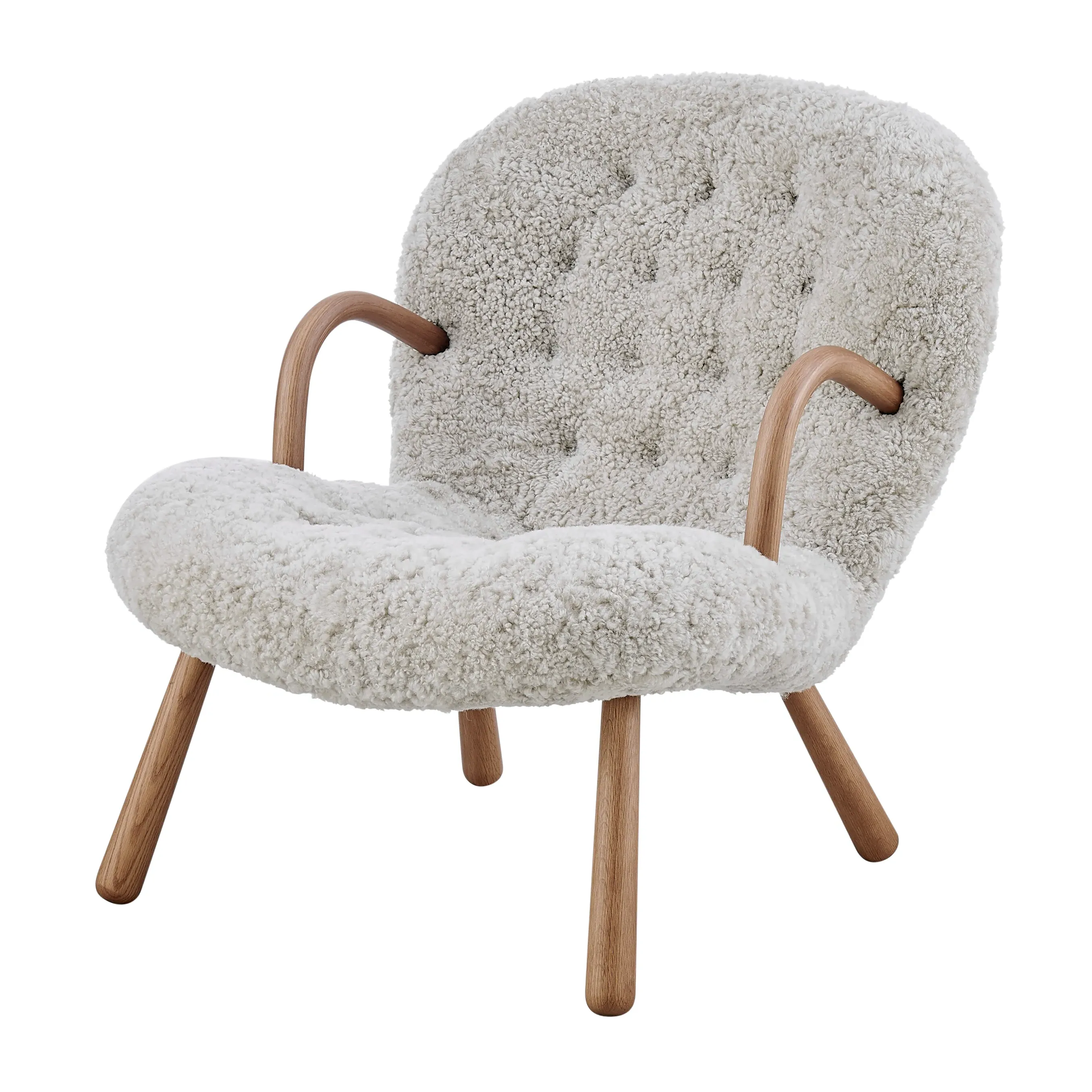 Arctander Clam Chair - Grey Mist, Genuine Sheepskin product