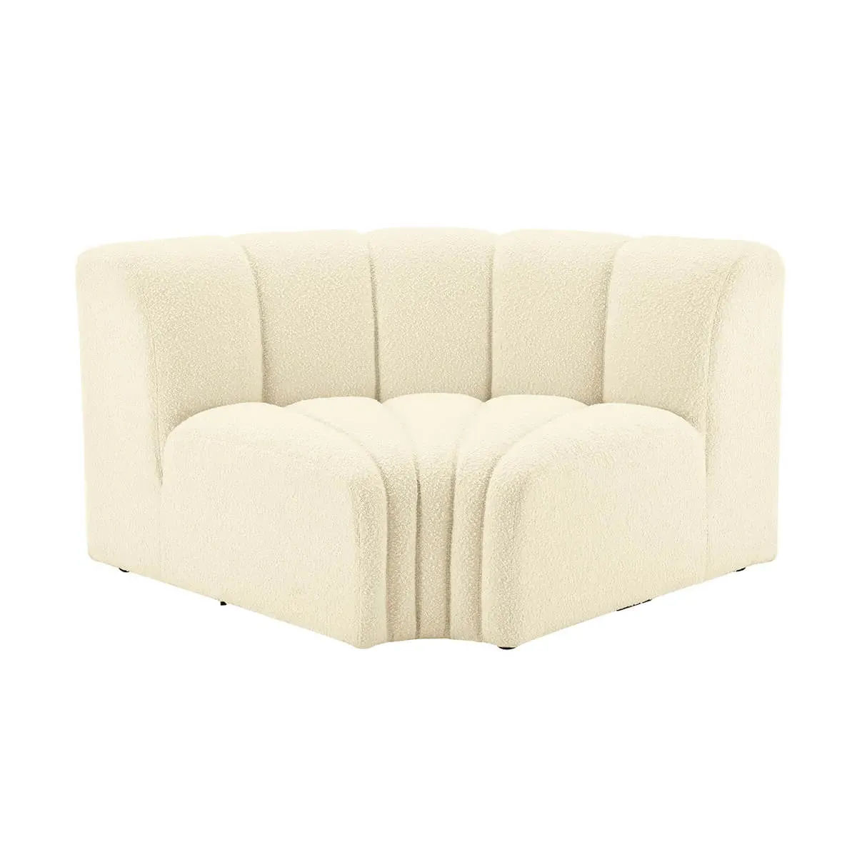 Aurelie Channel Tufted Curved Modular Sectional Sofa - Pearl, Boucle product