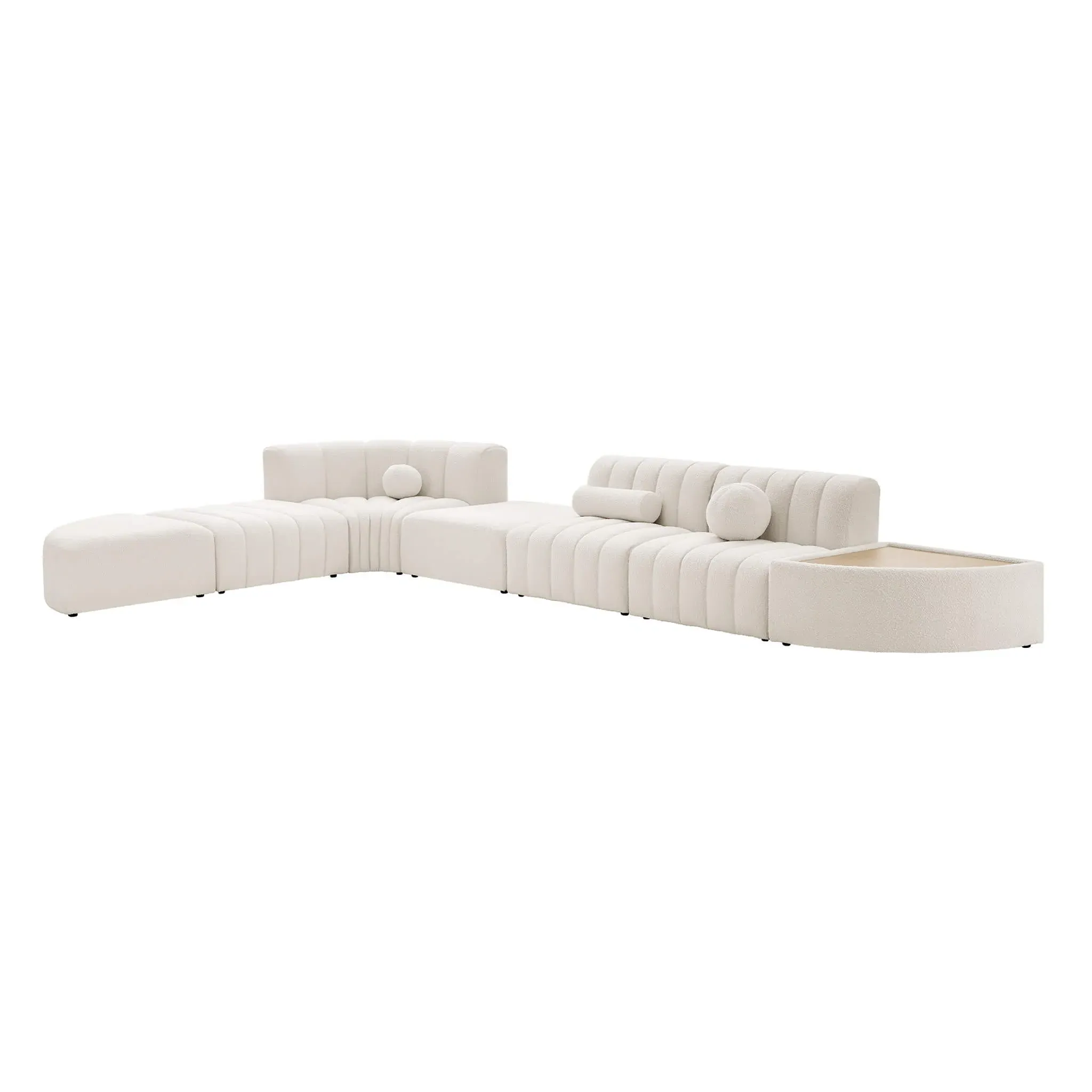 Aurelie Channel Tufted Curved Modular Sectional Sofa - Saffron product