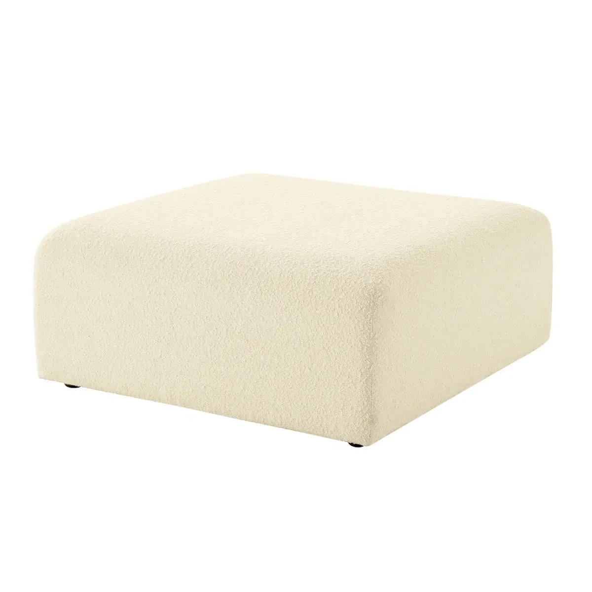 Aurelie Channel Tufted Curved Modular Sectional Sofa with Ottoman - Boucle Pearl product