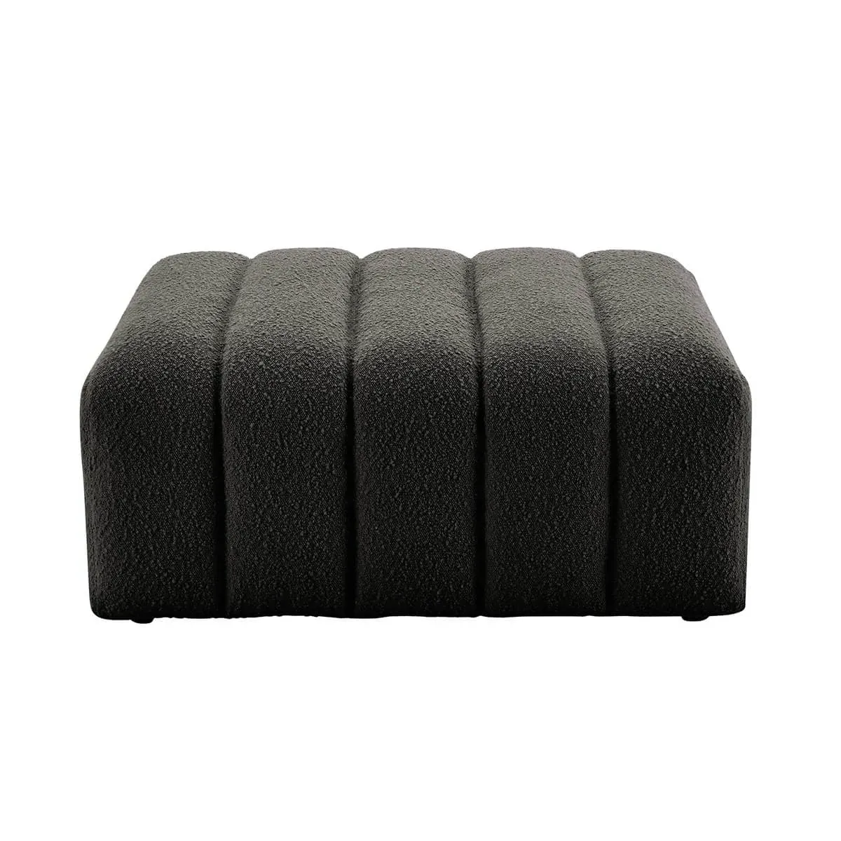 Aurelie Channel Tufted Curved Modular Sectional Sofa with Ottoman - Boucle Pebble product