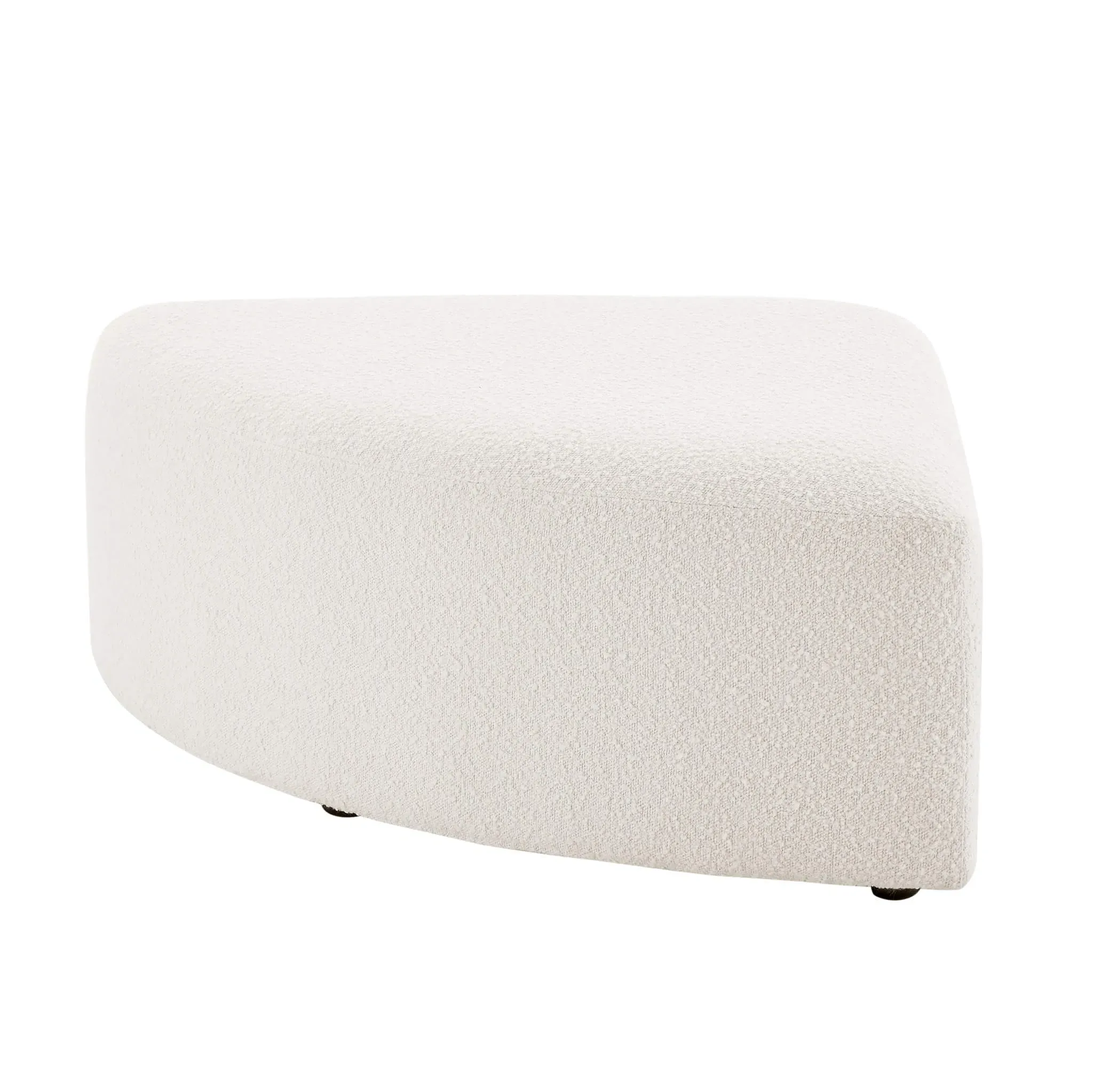 Aurelie Channel Tufted Curved Modular Sectional Sofa with Ottoman - White, Boucle product