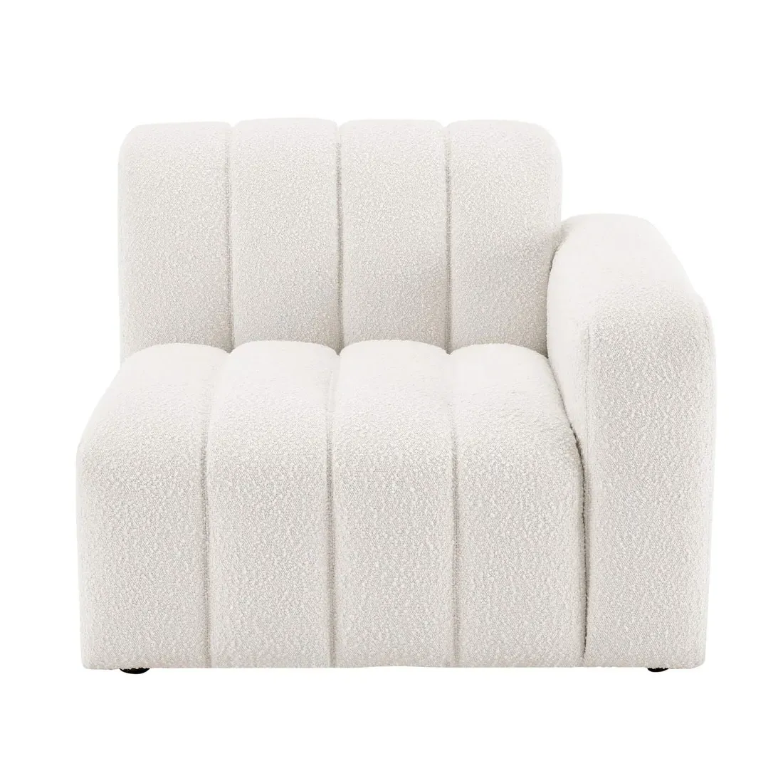 Aurelie Channel Tufted Curved Modular Sofa Armrest - Rose Mauve, Velvet product