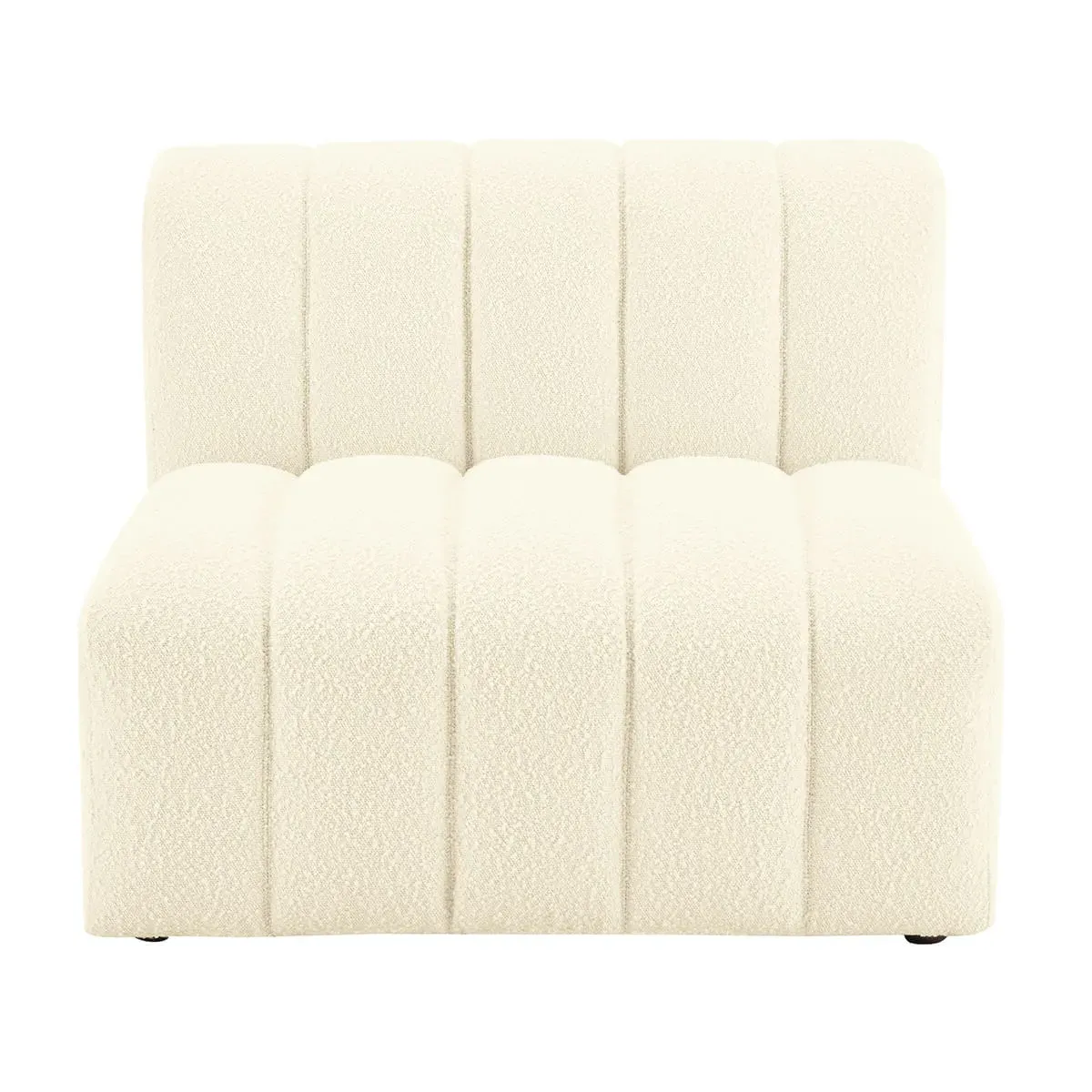 Aurelie Channel Tufted Curved Sectional Sofa - Pearl, Boucle product