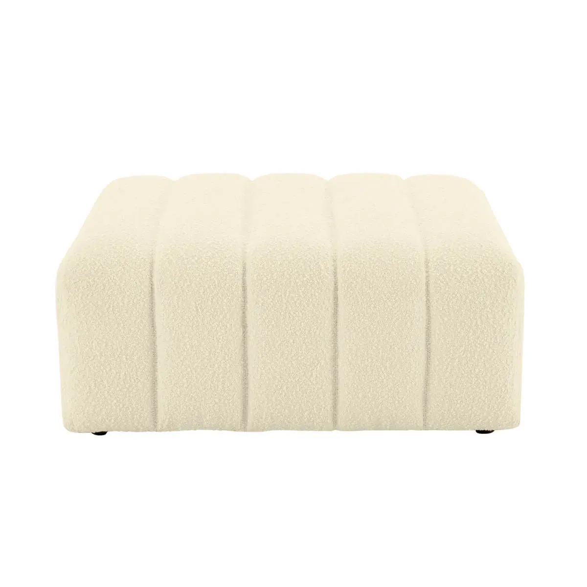Aurelie Channel Tufted Curved Sectional Sofa - Pearl, Boucle product
