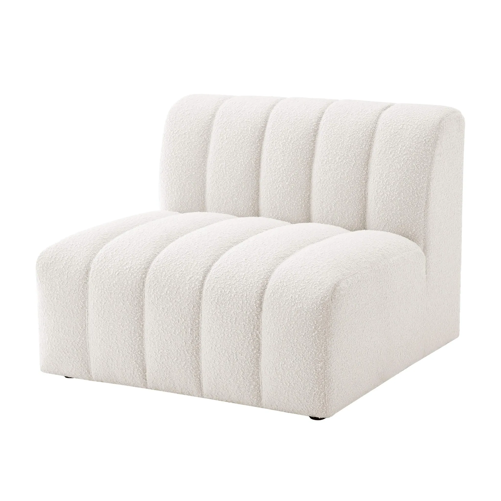 Aurelie Channel Tufted Curved Sectional Sofa - Snow White, Boucle product