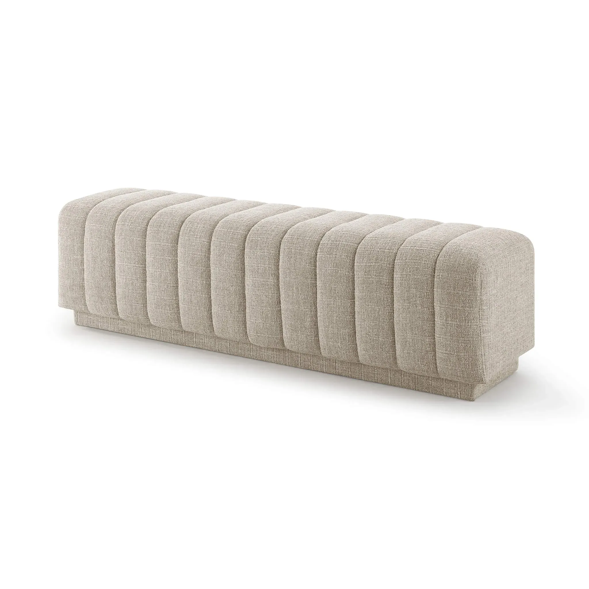 Cami Channel Tufted Footboard Bench - Clay Beige, Woven product