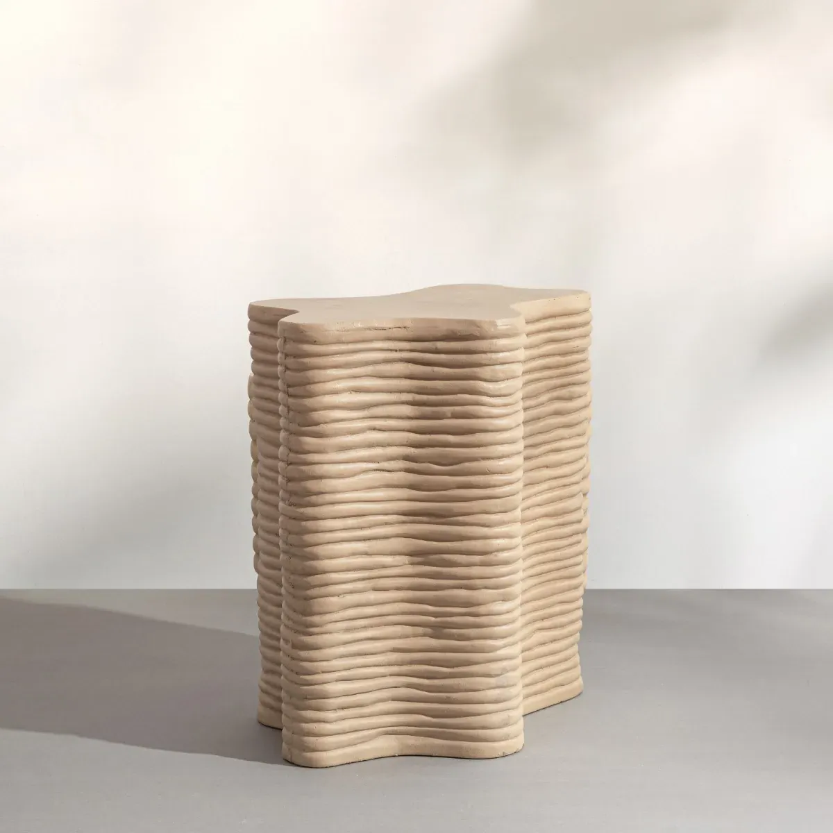 Dani Wavy Side Table - Sand, Textured Concrete product