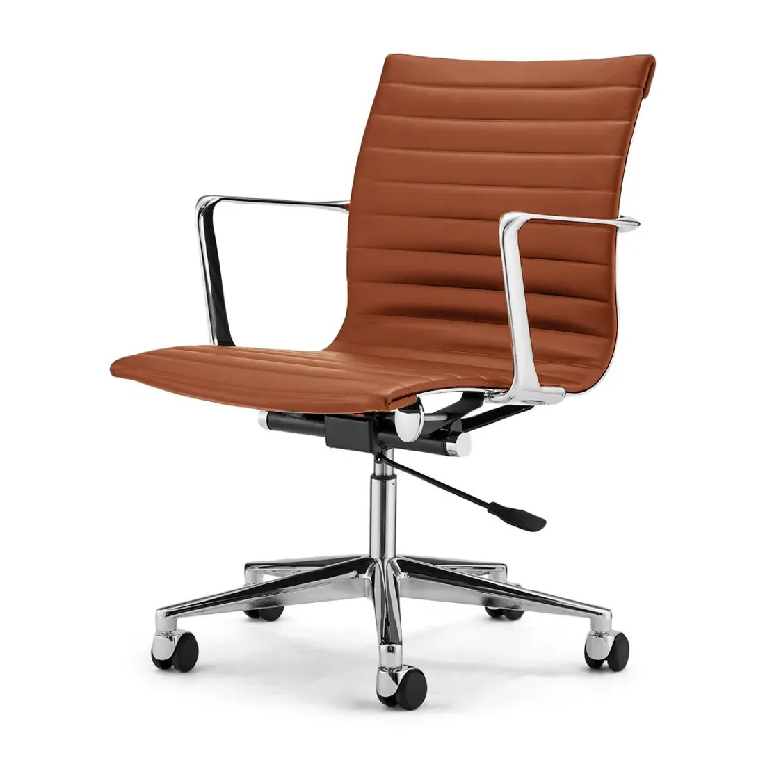 EM Lowback Office Chair - Cigar Brown, Top Grain Leather product