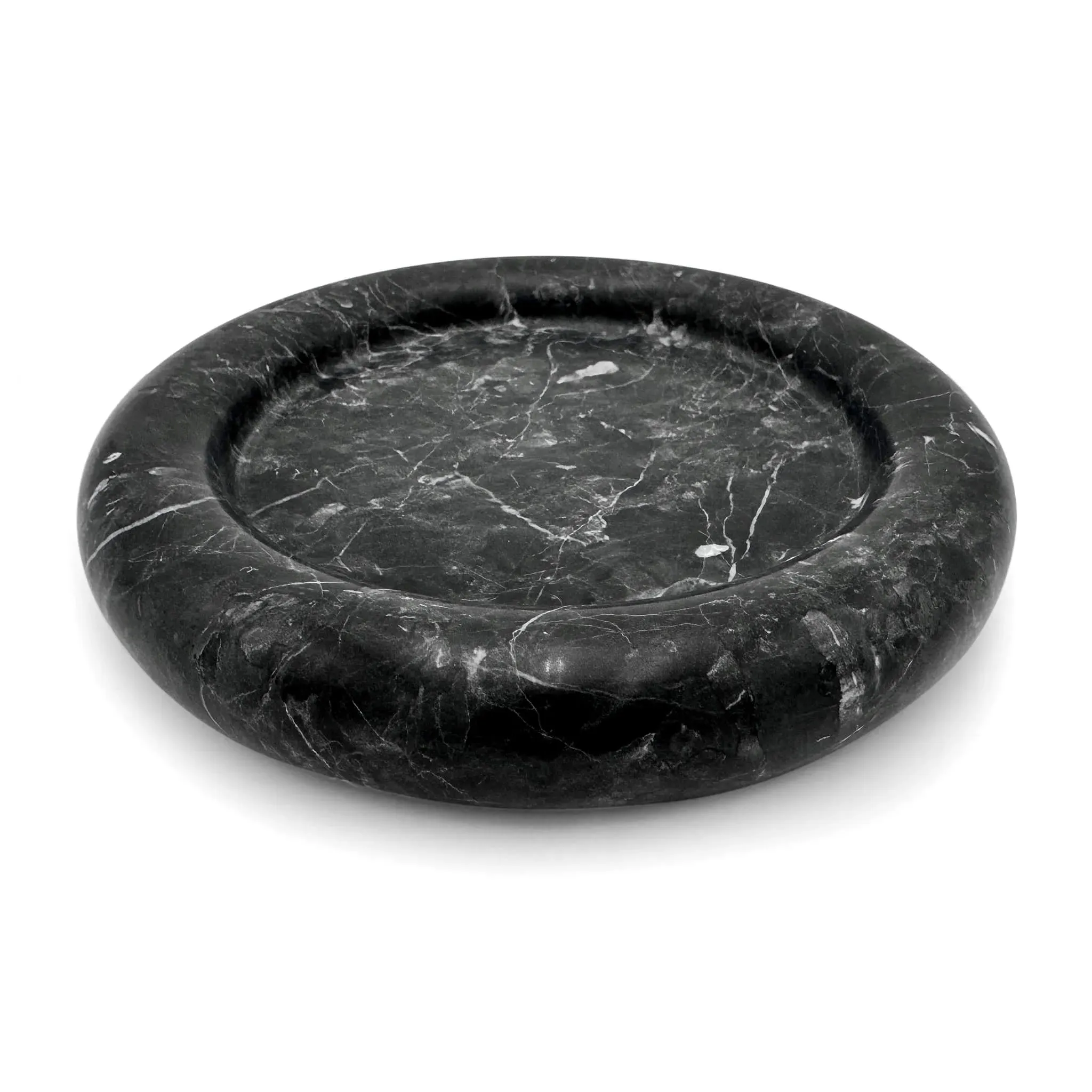 Fez Round Jewelry Dish - Calacatta Black, Marble product