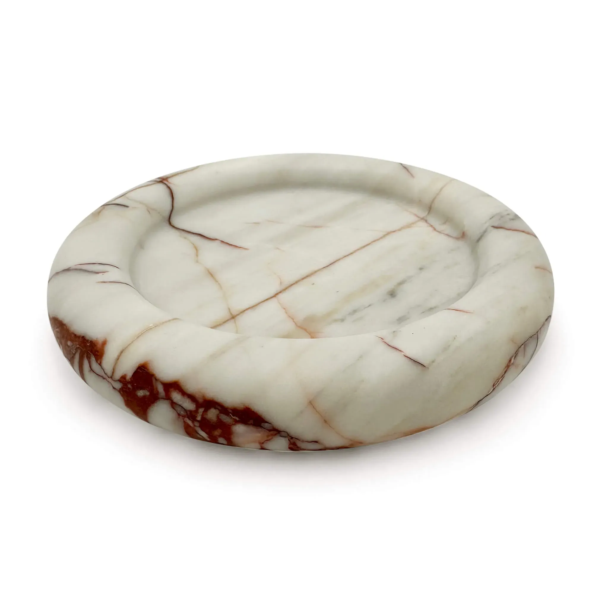Fez Round Marble Jewelry Dish - Calacatta Red product