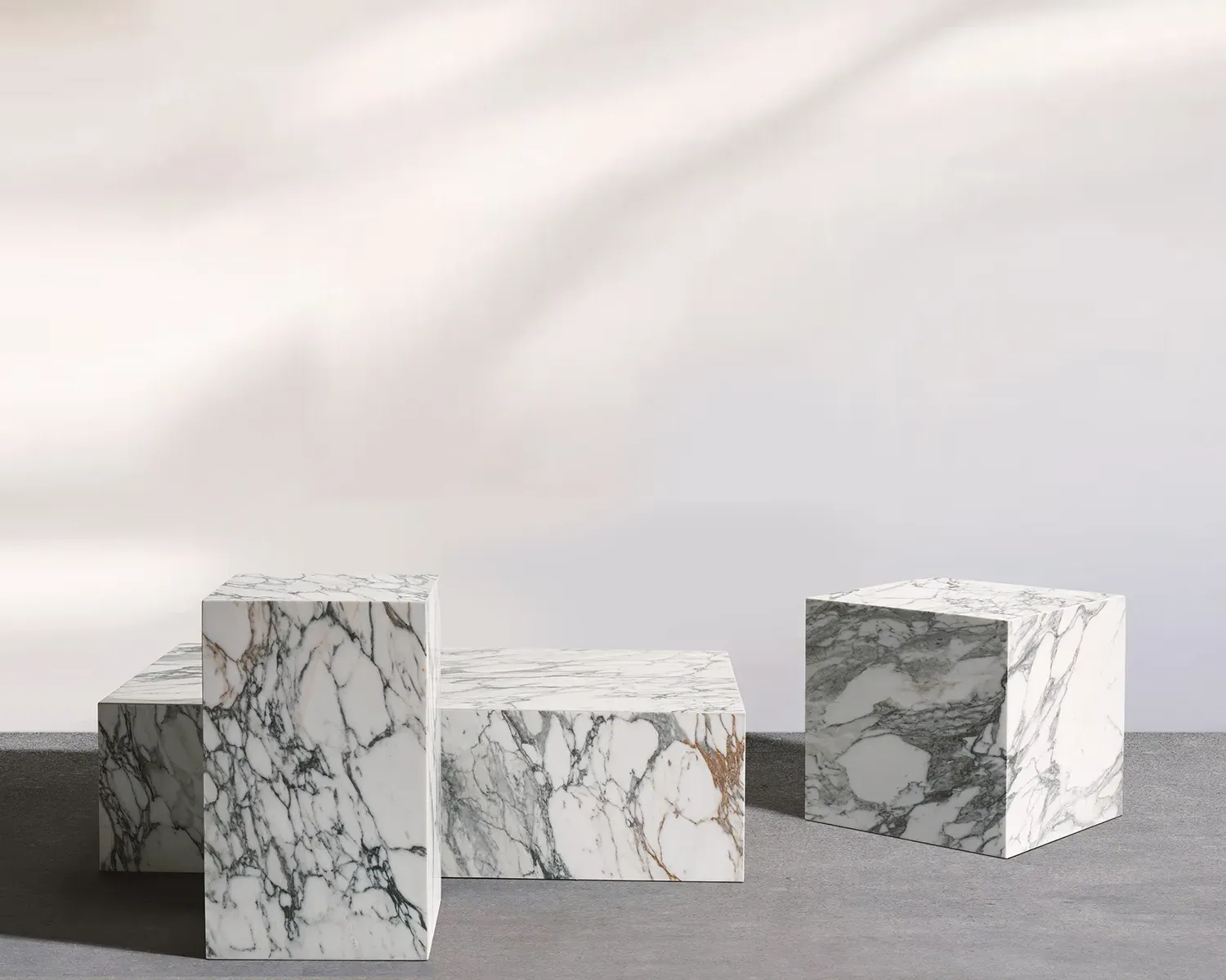 Kaia Marble Plinth Block Tall End Table - Arabescato product