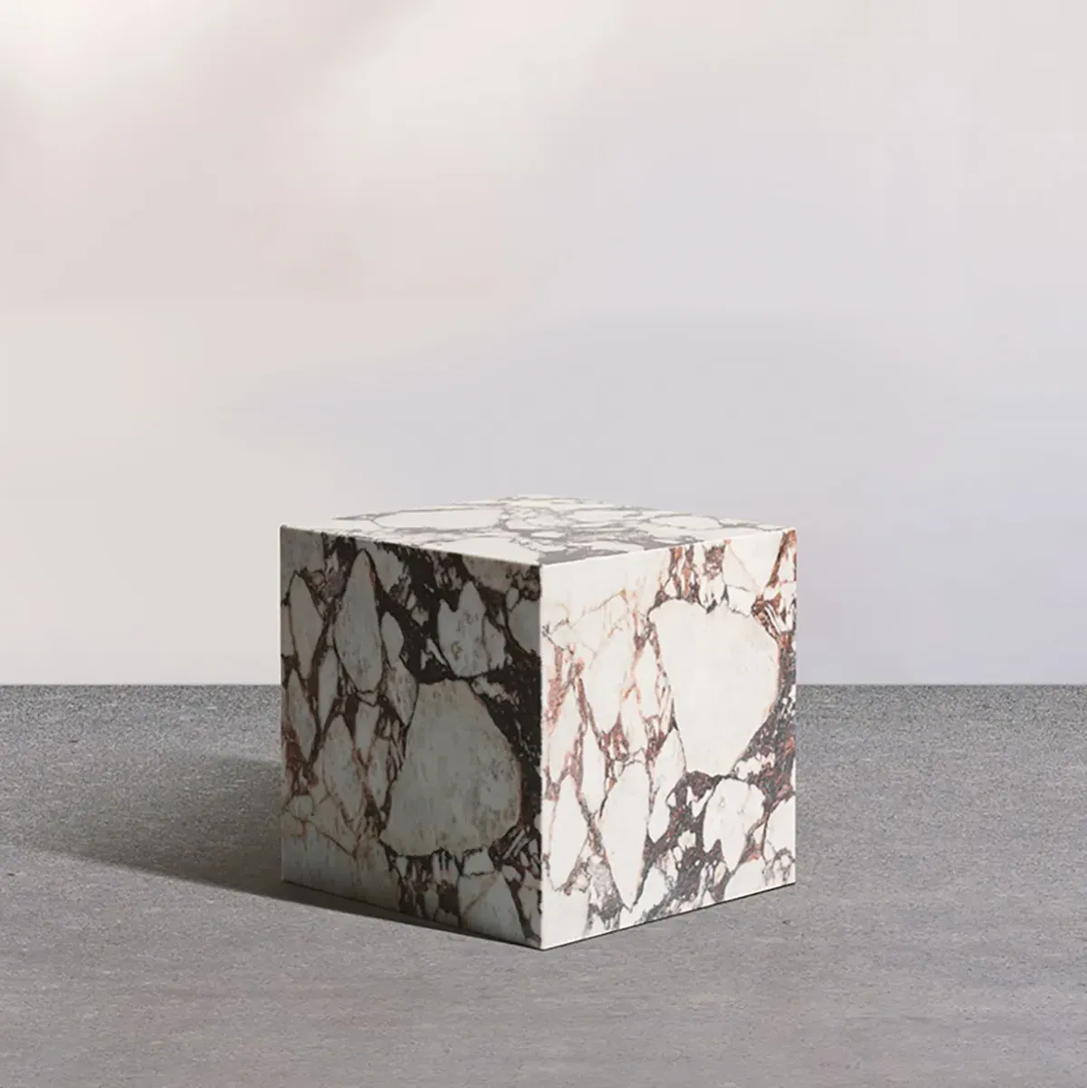 Kaia Marble Plinth Cube Side Table - Calacatta Viola product