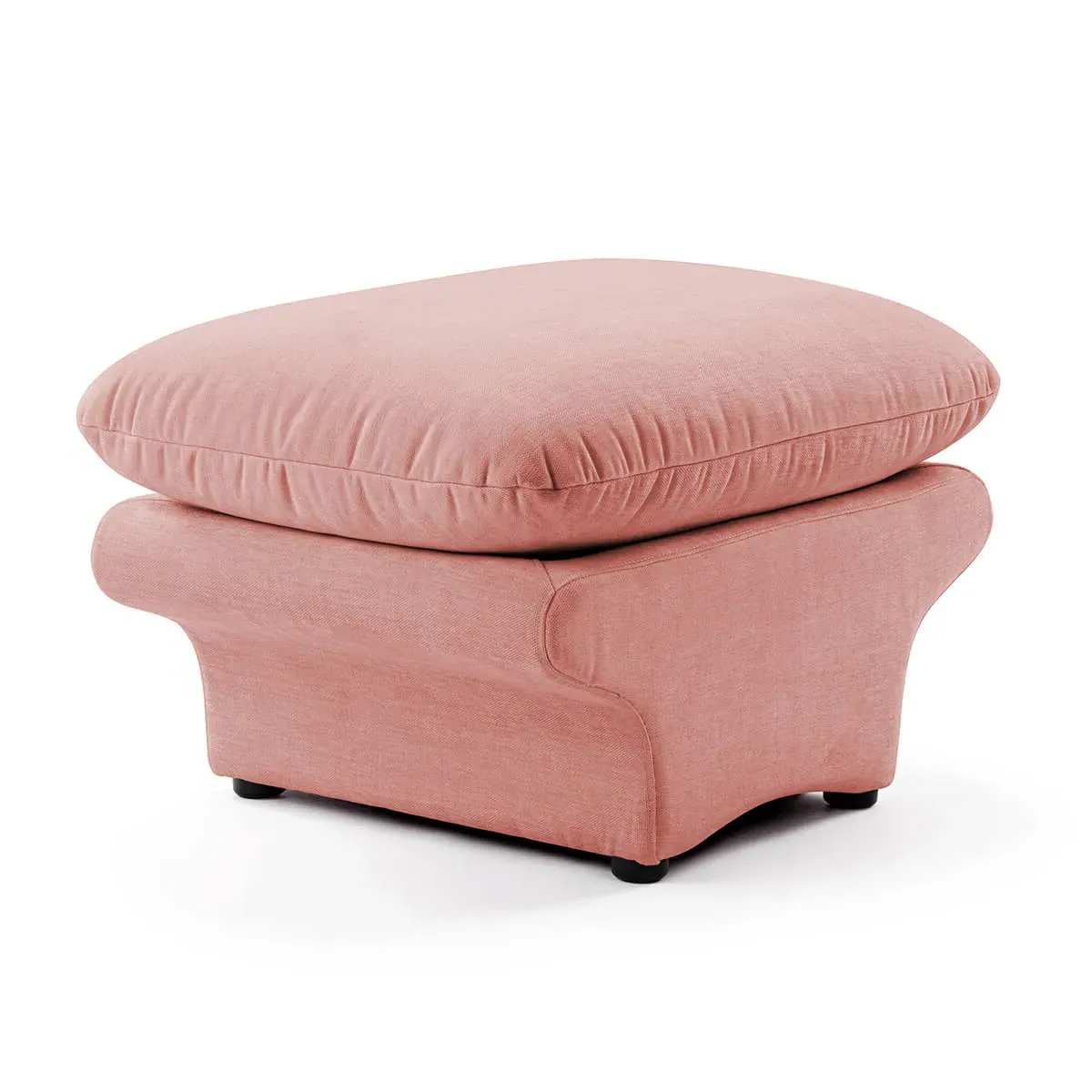 Carsons Curved Modular Sectional Ottoman - Dusty Rose, Chenille product