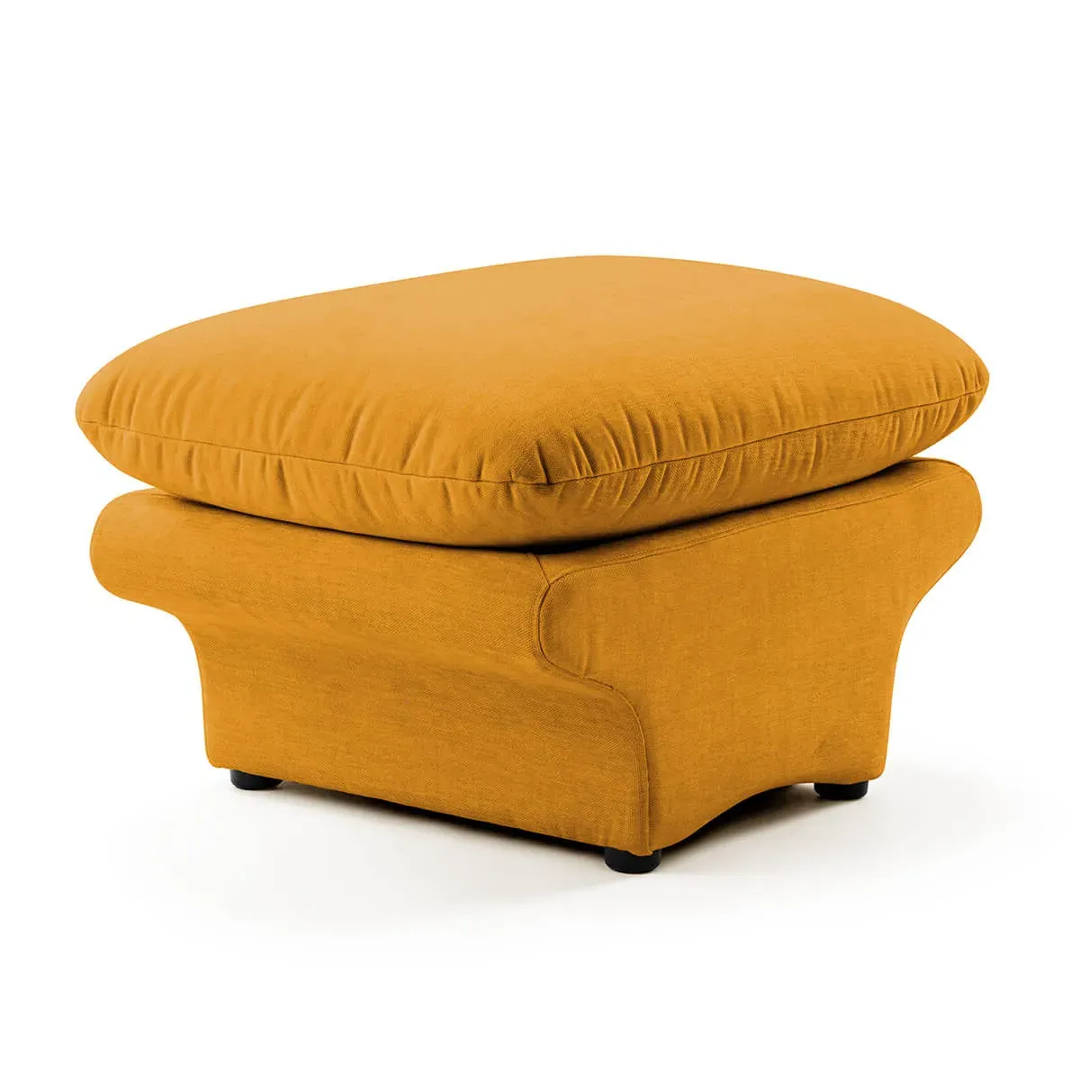 Carsons Curved Modular Sectional Ottoman - Mustard Yellow, Chenille product