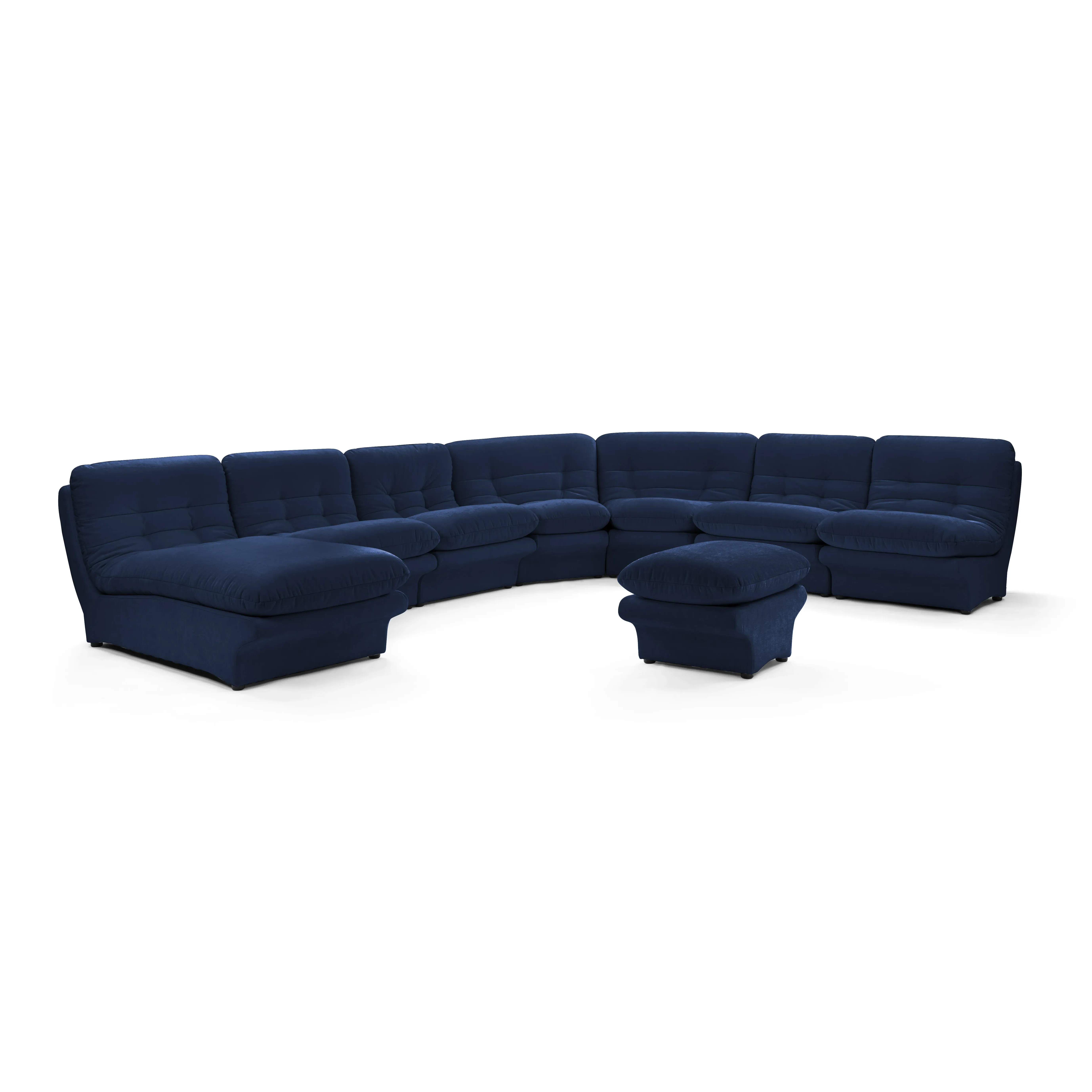 Carsons Curved Modular Sectional Sofa - Azure Blue, Chenille product