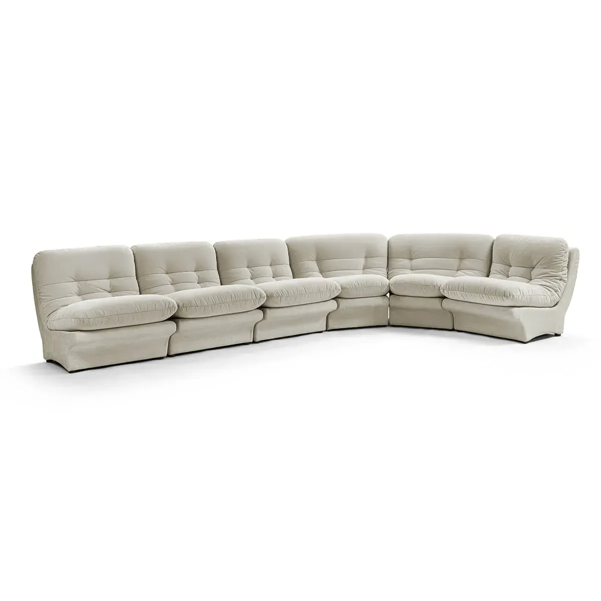 Carsons Curved Modular Sectional Sofa - Beige Grey, Chenille product