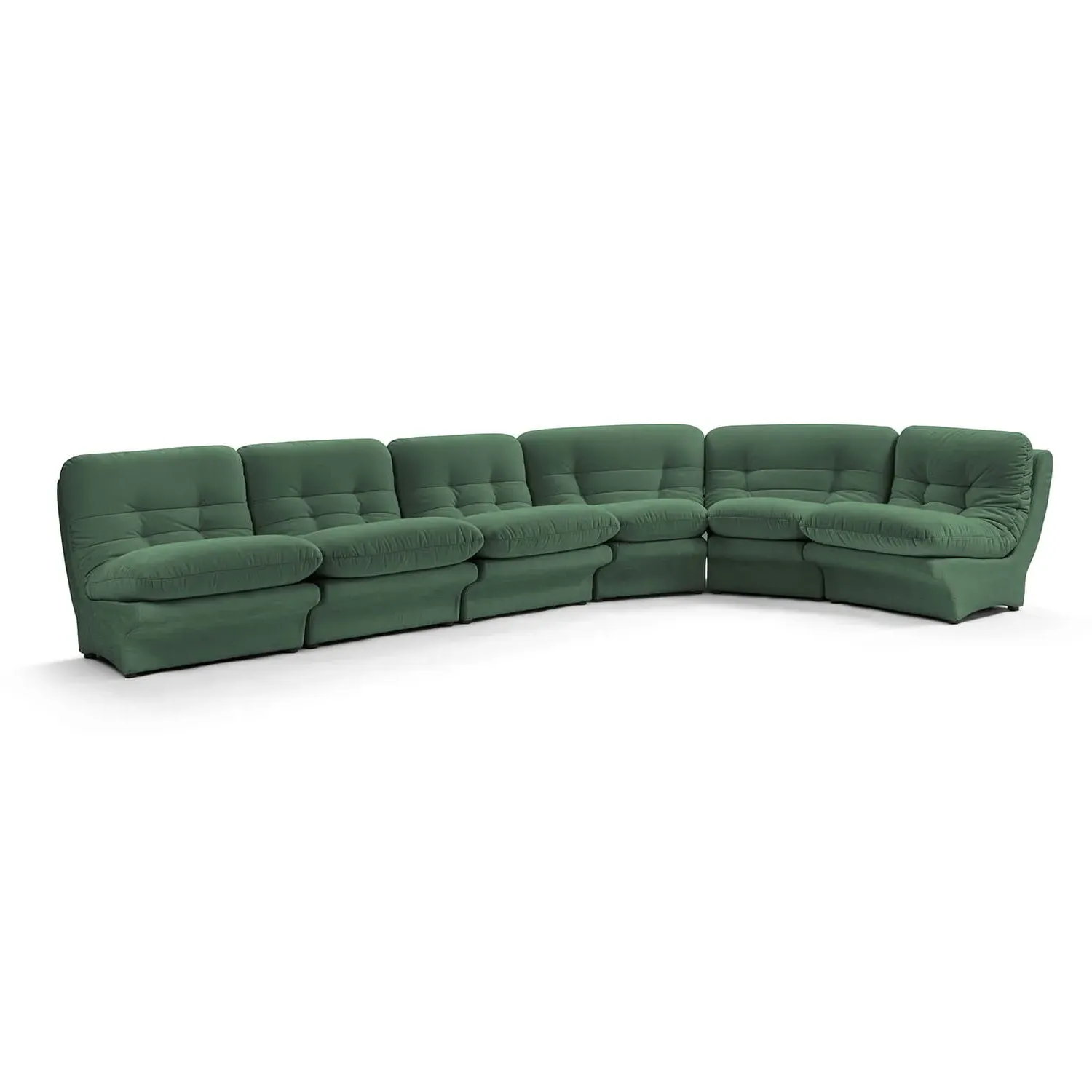 Carsons Curved Modular Sectional Sofa - Cactus, Felt product