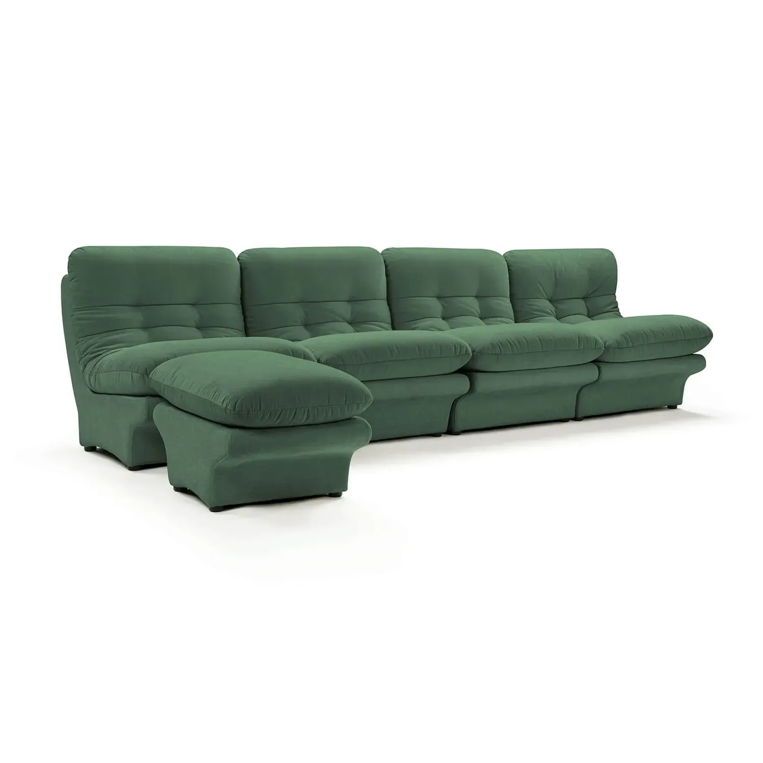 Carsons Curved Modular Sectional Sofa - Cactus, Performance Felt product