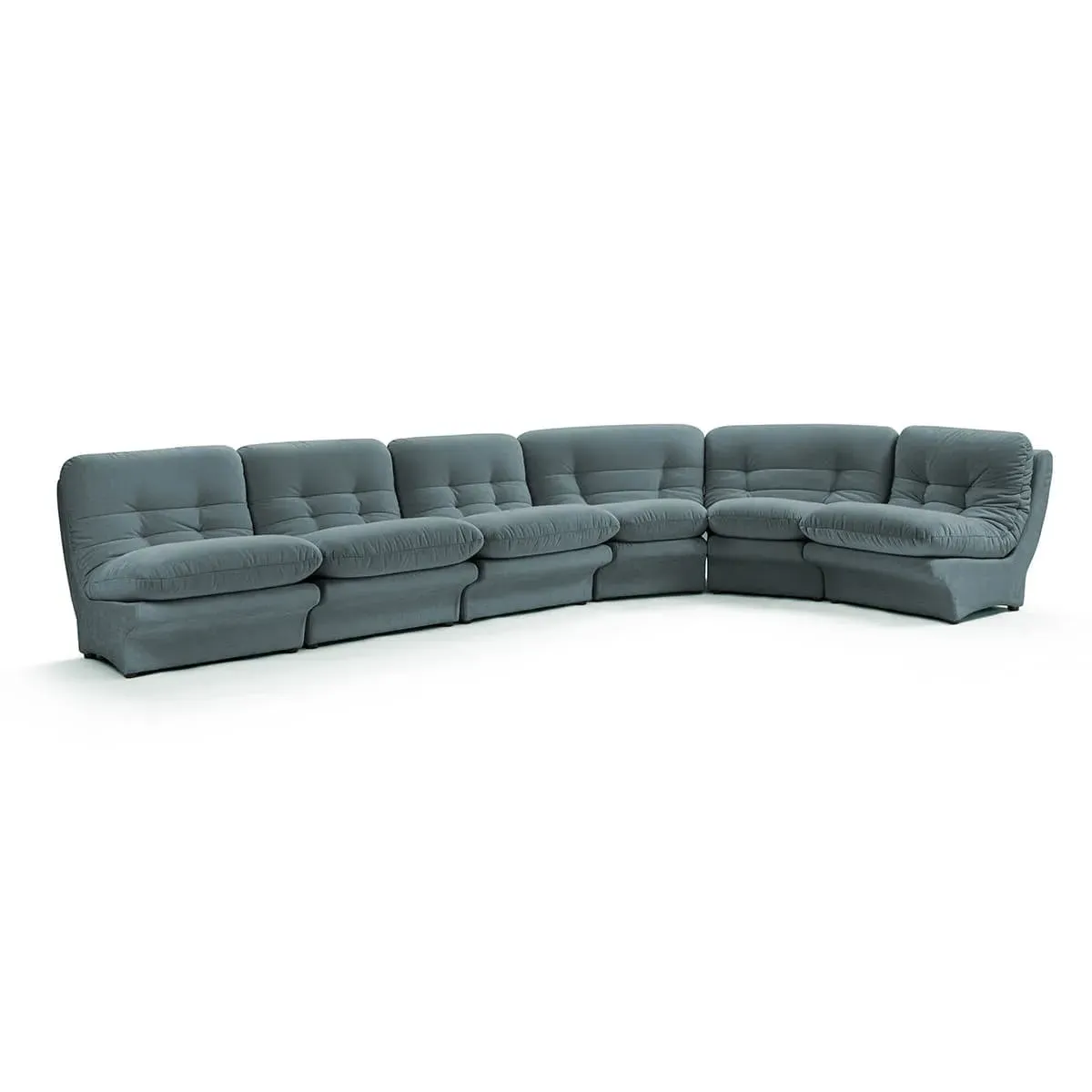 Carsons Curved Modular Sectional Sofa - Cerulean Blue, Chenille product