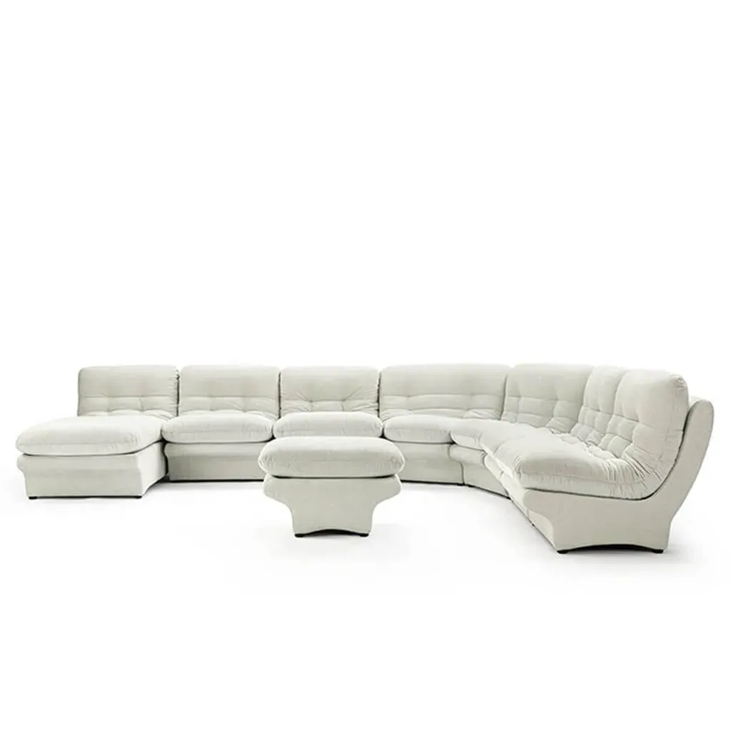 Carsons Curved Modular Sectional Sofa - Cream, Chenille product