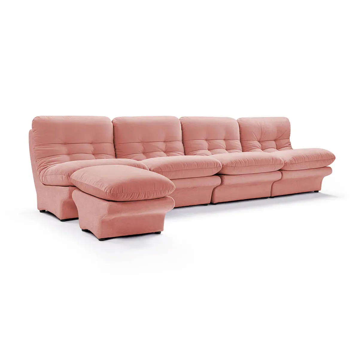 Carsons Curved Modular Sectional Sofa - Dusty Rose, Chenille product