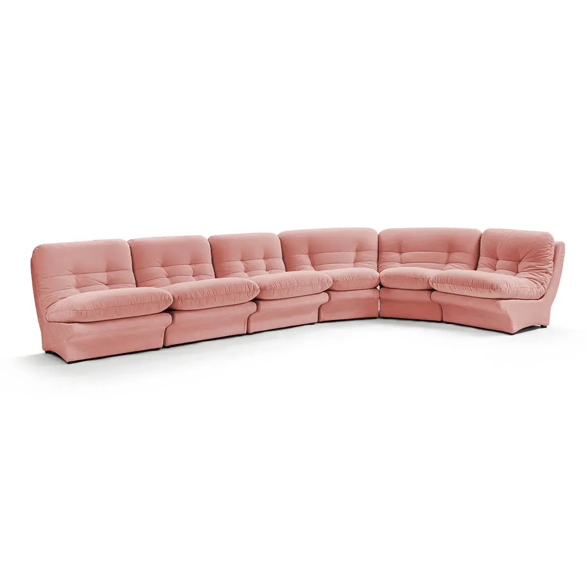 Carsons Curved Modular Sectional Sofa - Dusty Rose, Chenille product