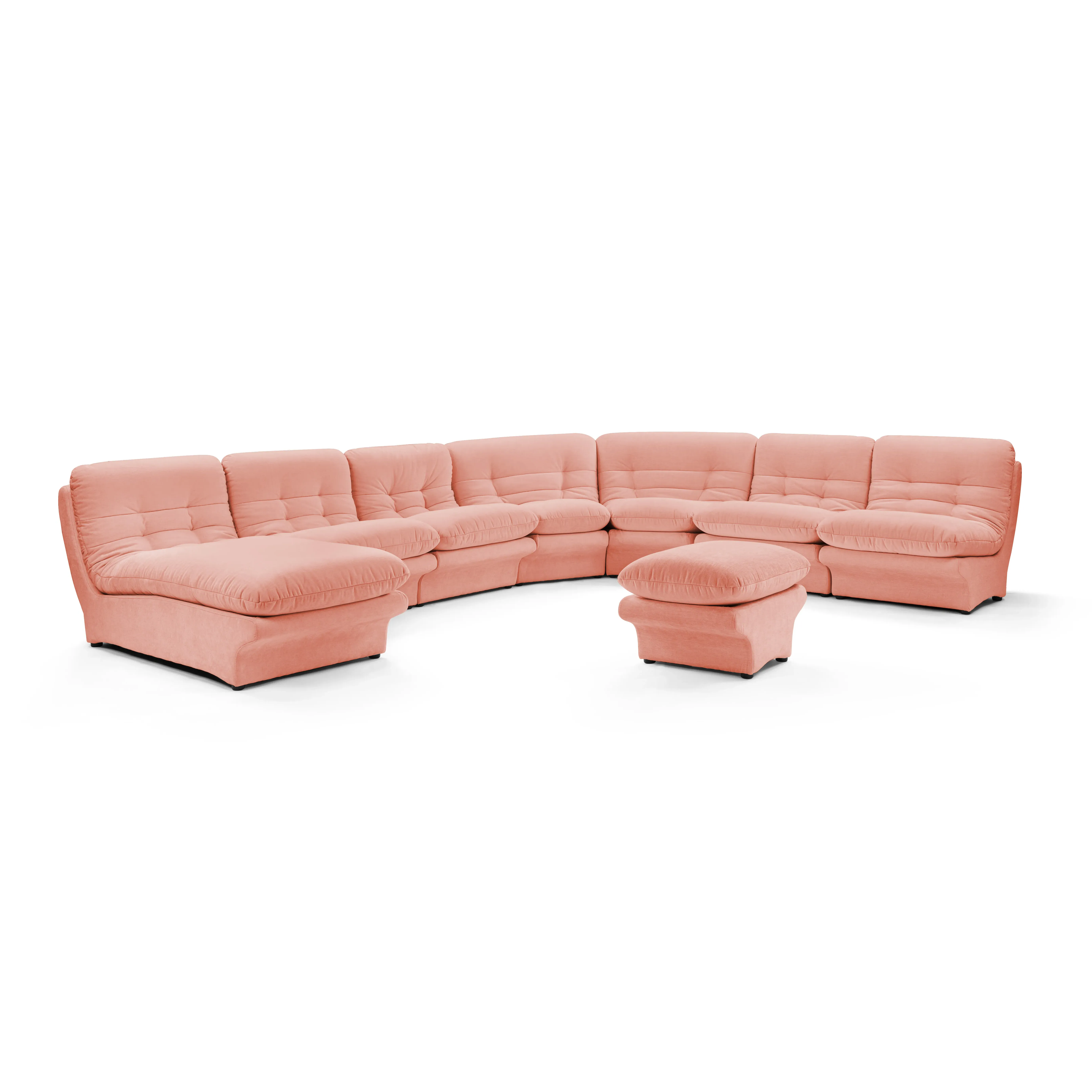 Carsons Curved Modular Sectional Sofa - Dusty Rose, Chenille product