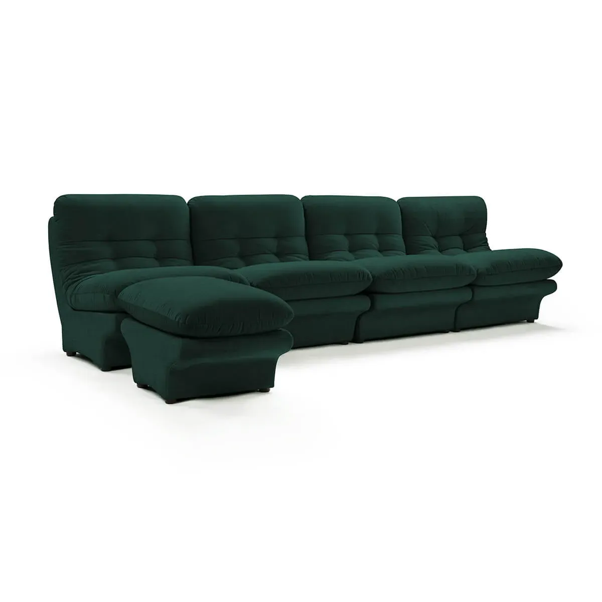 Carsons Curved Modular Sectional Sofa - Evergreen, Chenille product